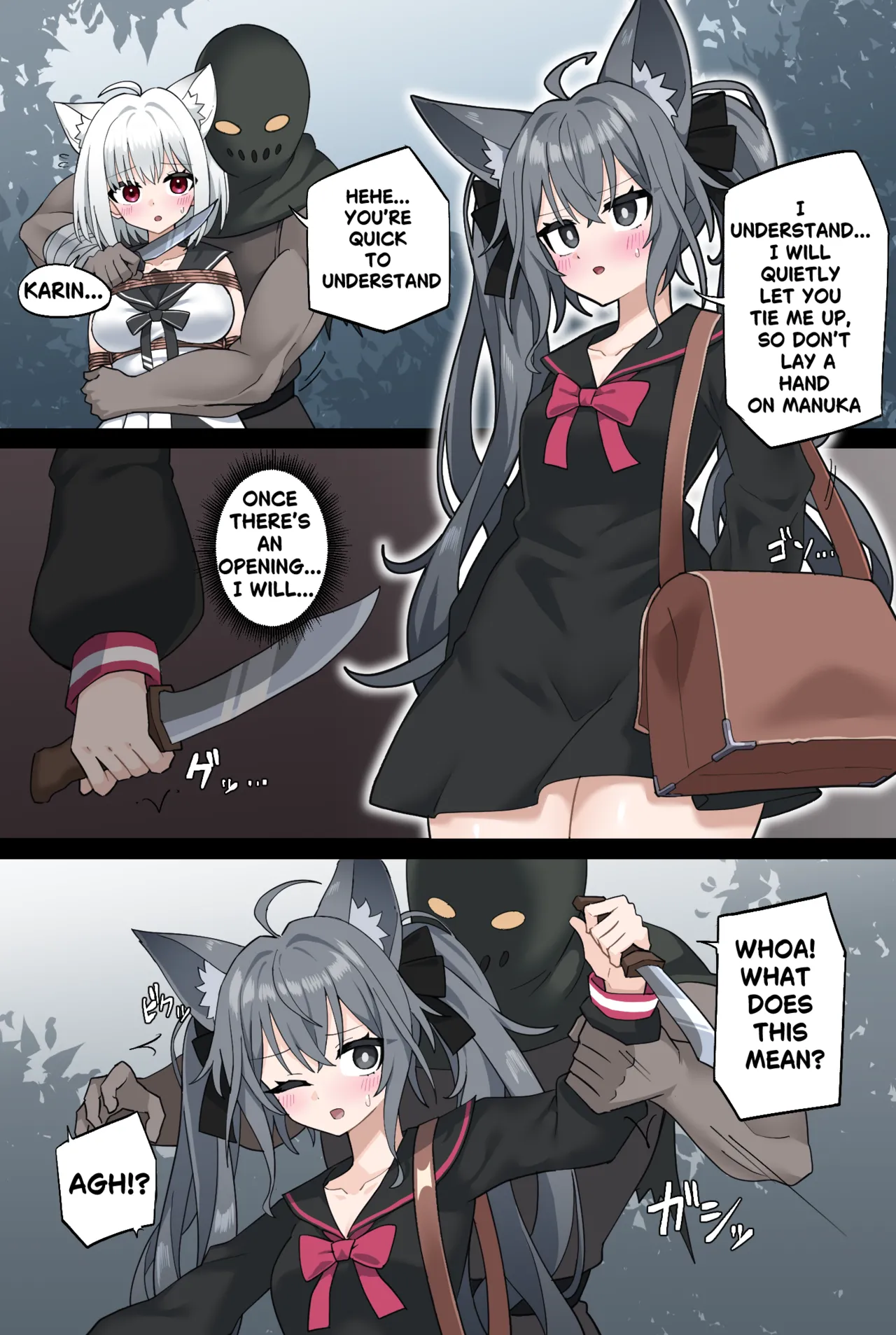 Manuka and Karin get kidnapped in the forest ENG+JP page 3 full