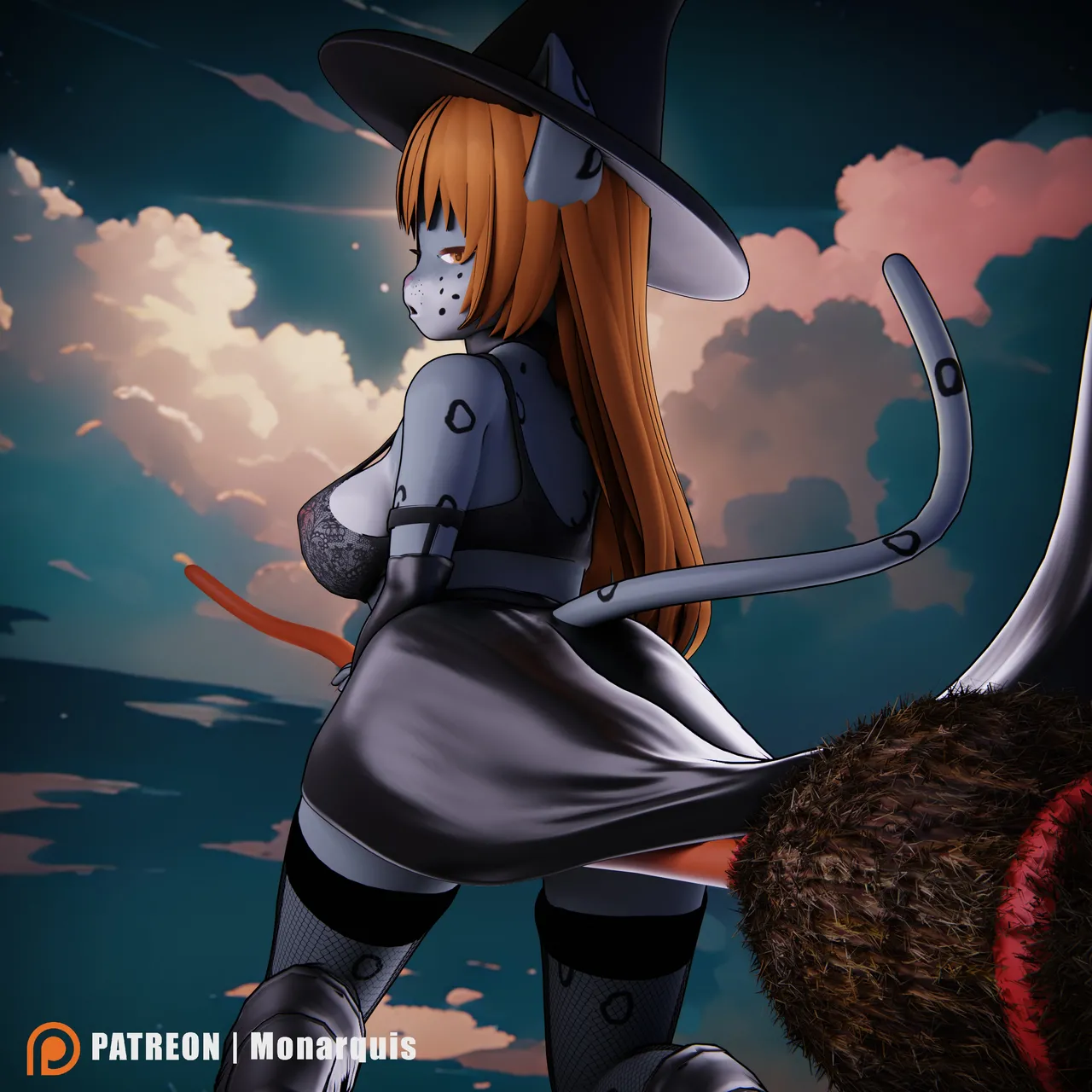 Flying on her broom page 2 full