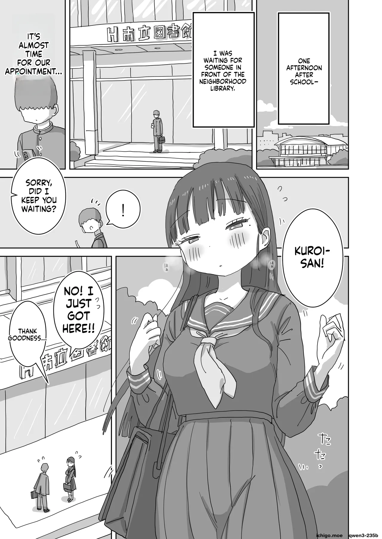 Toshokan demo Kossori Nakadashi sasete Kureru Classmate no Kuroi-san page 3 full