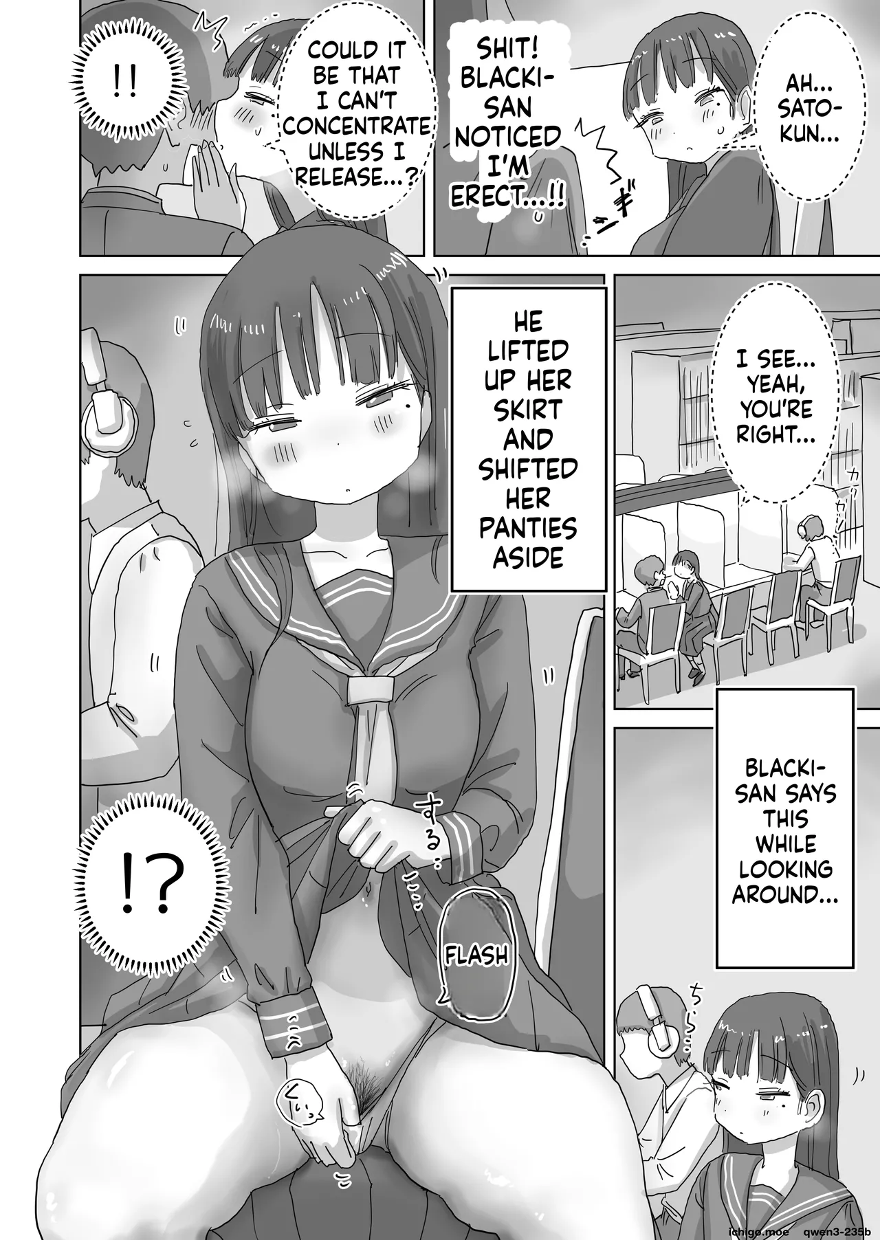 Toshokan demo Kossori Nakadashi sasete Kureru Classmate no Kuroi-san page 8 full