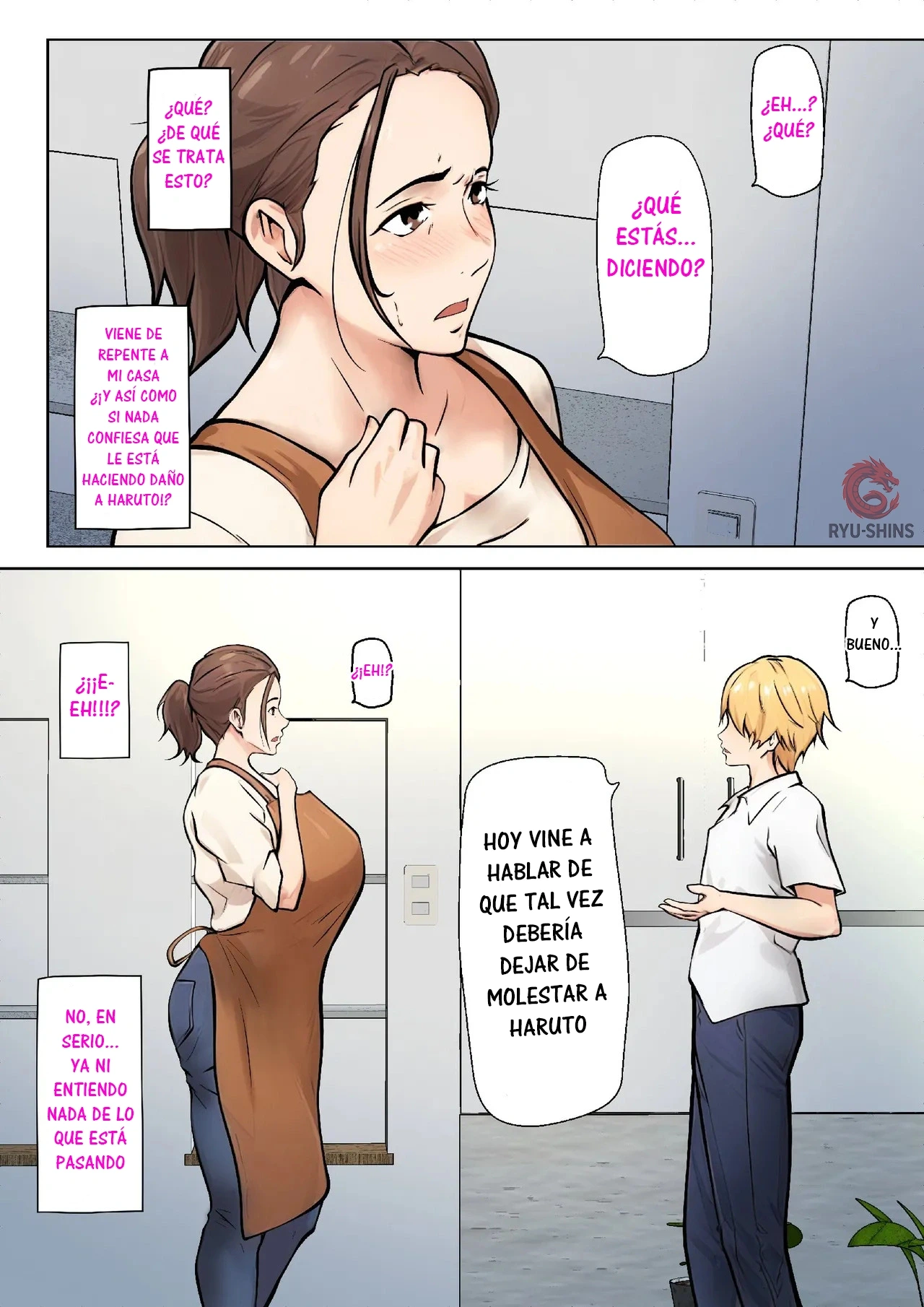 Musuko no Tomodachi to no Giji Renai｜Un Romance Ficticio con el Amigo de mi Hijo page 7 full