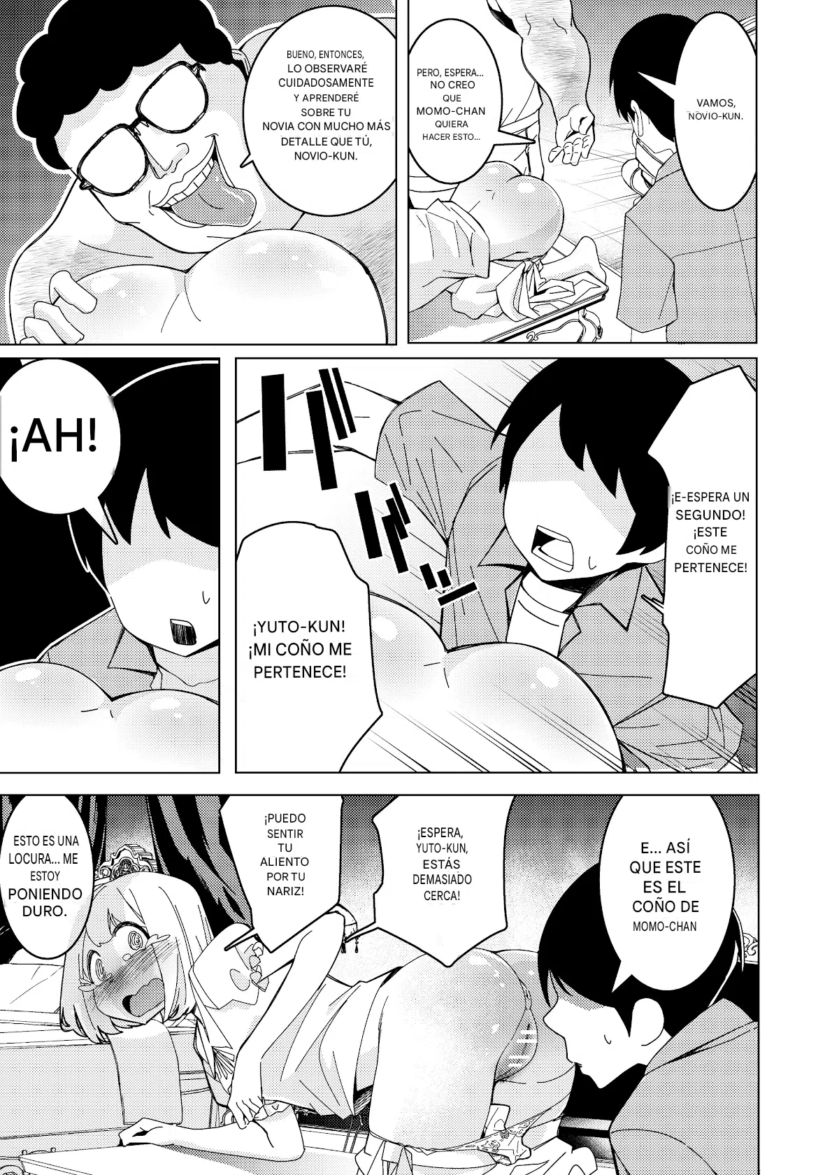 Saimin Appli de! ~Tsukiatte 3-kagetsu Hatsu Ecchi Mokuzen no Couple ni Ecchi no Shikata o Oshiete Mita~ Español page 8 full