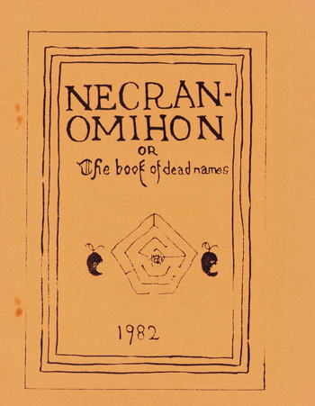 NECRAN-OMIHON - Or The Book Of Dead Names - 1982 cover