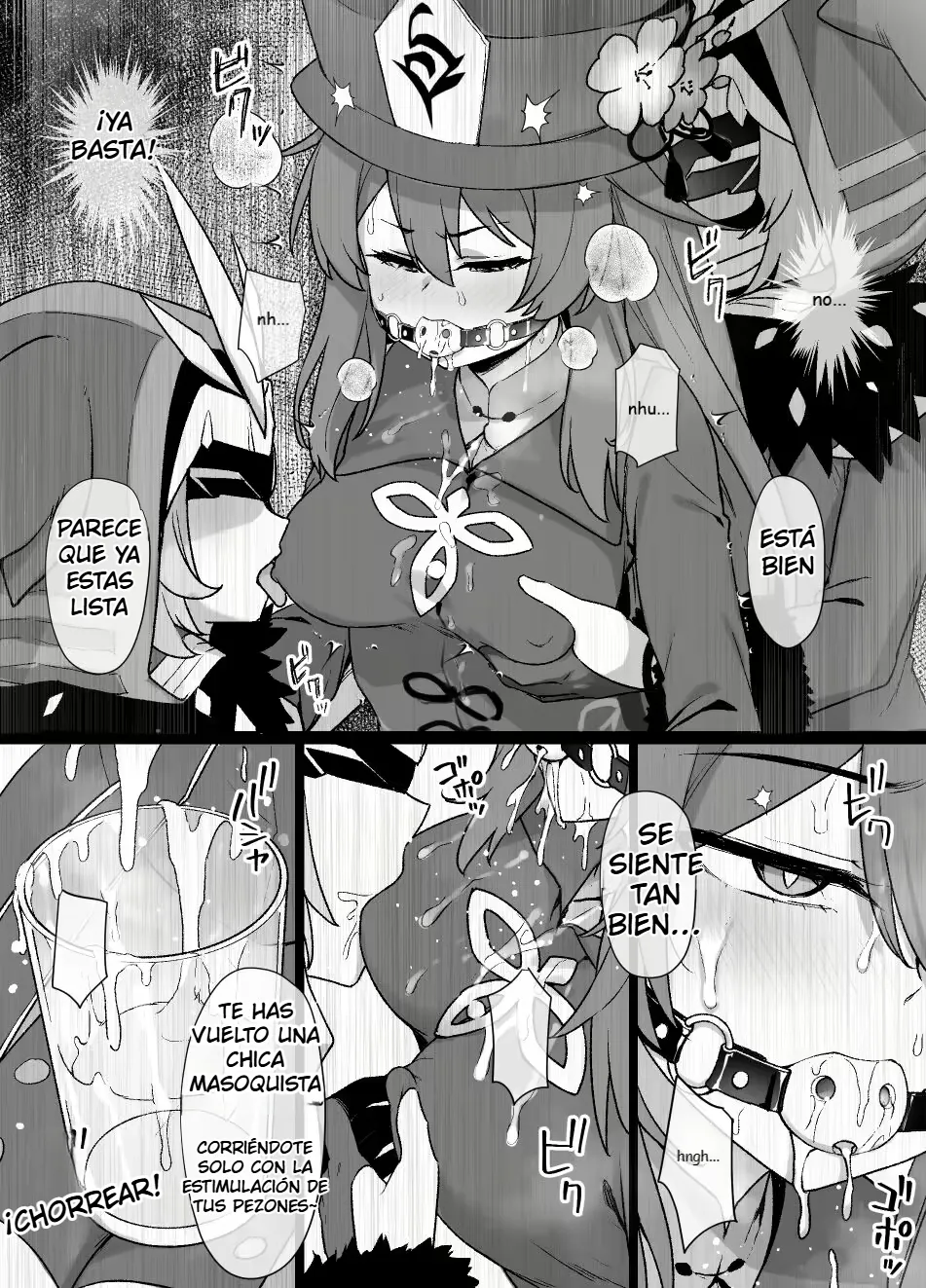 Genshin Impact Hu Tao Chikubi Zeme Manga page 4 full
