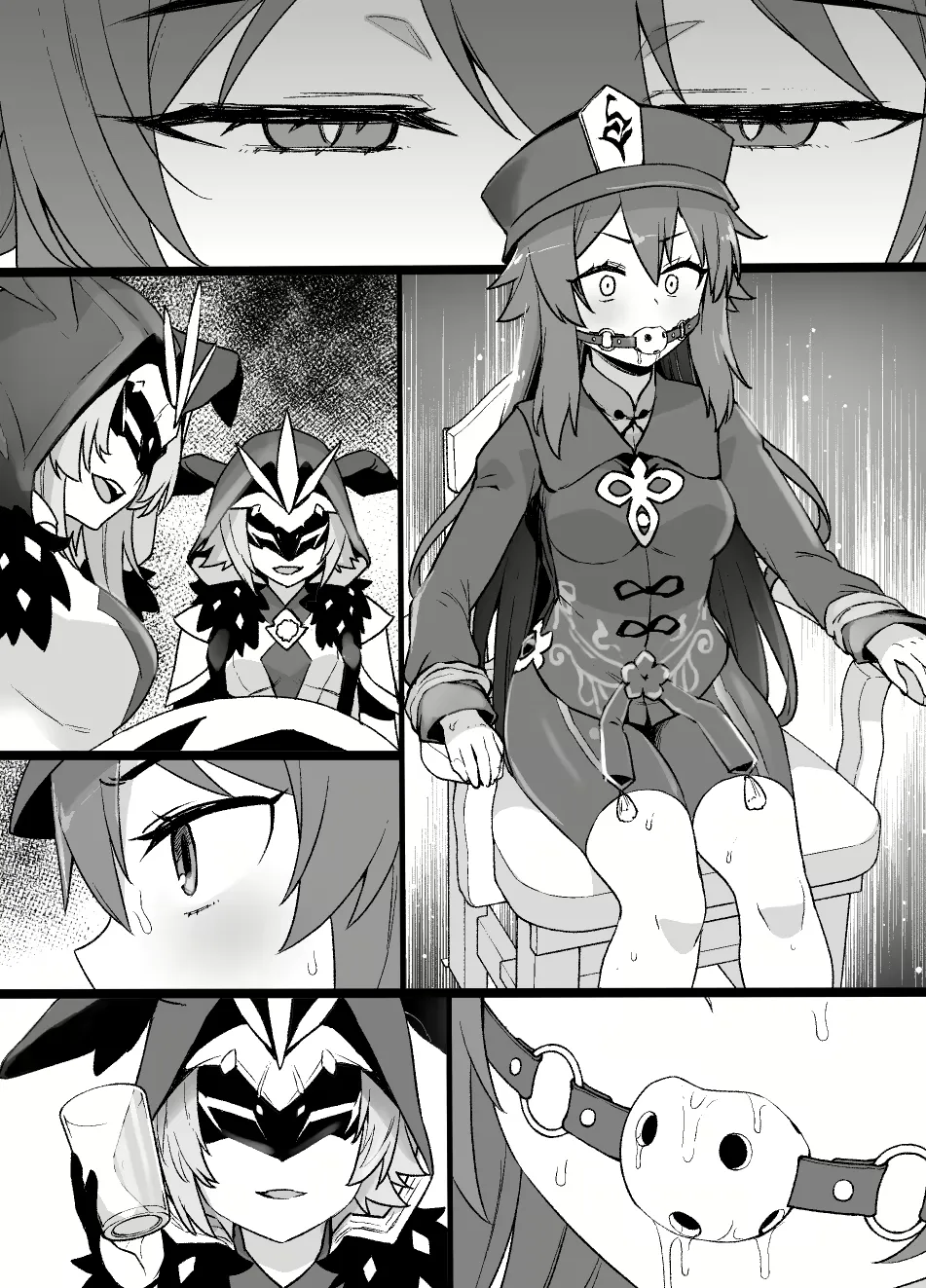 Genshin Impact Hu Tao Chikubi Zeme Manga page 6 full