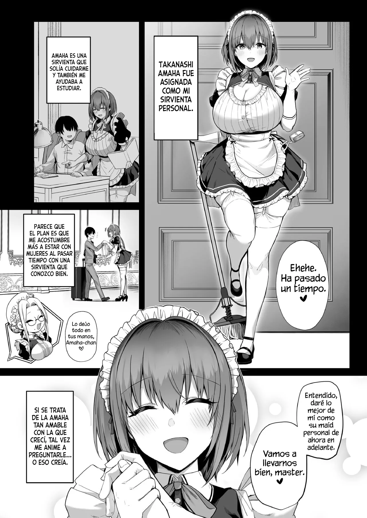 Love Maid -Yasashikute Amaama na Kyonyuu Ero Maid San to SEX Shimakuru Ohanashi-｜Love Maid -La hstoria de cómo tuve mucho sexo con mi mexy súper amante maid de grandes tetas- page 9 full