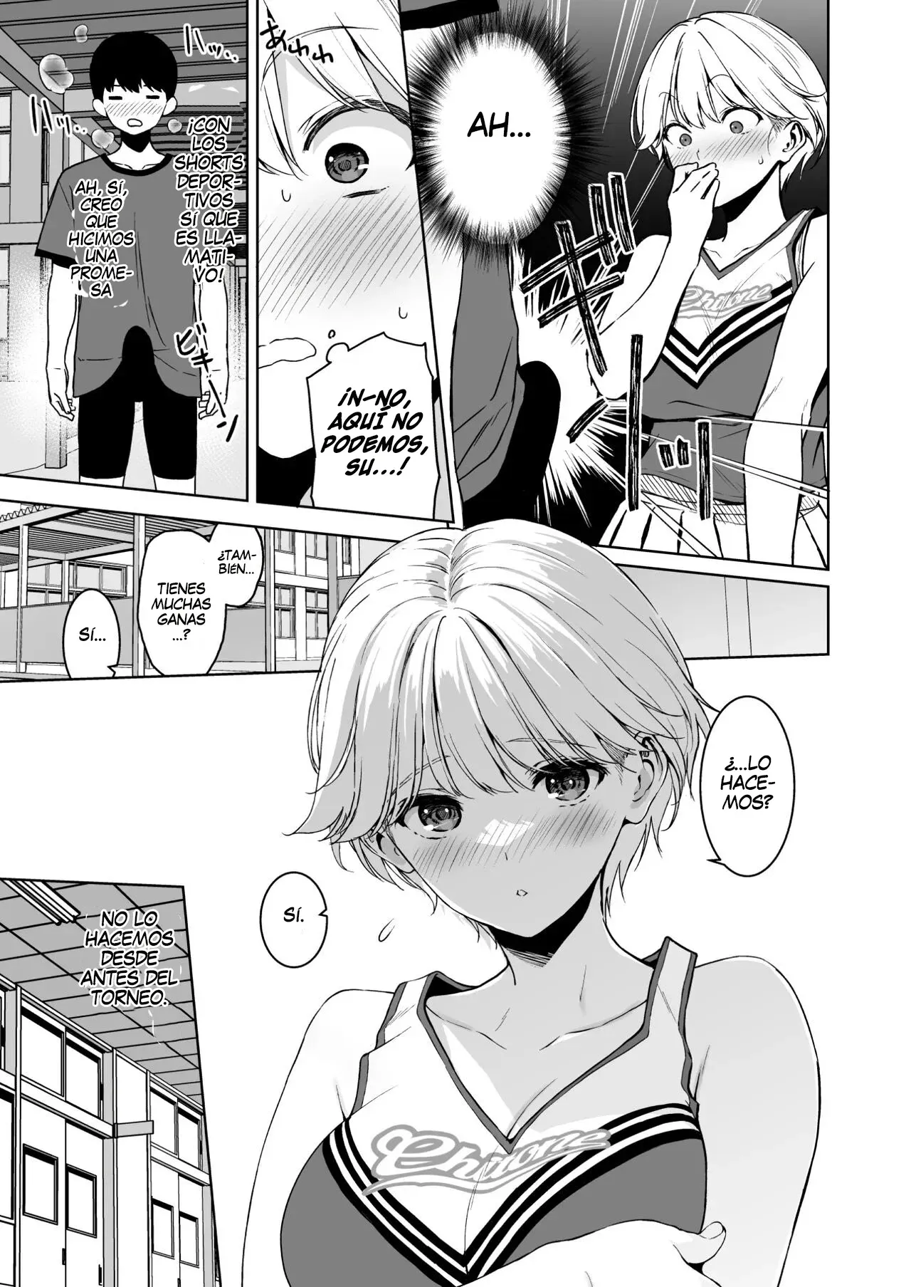 Binyuu no Kanojo ga Iru no ni Taisoubu no Bakunyuu ga Sasottekuru 4｜Tengo una novia con unos pechos preciosos, pero la chica con pechos grandes del club de gimnasia me está tentando 4 page 6 full