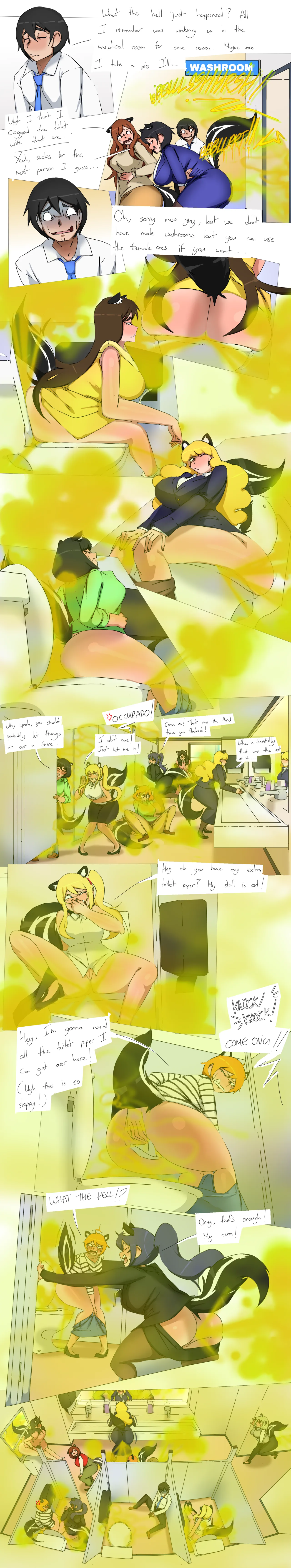 Skunk Girl Office Ladies Farting page 5 full