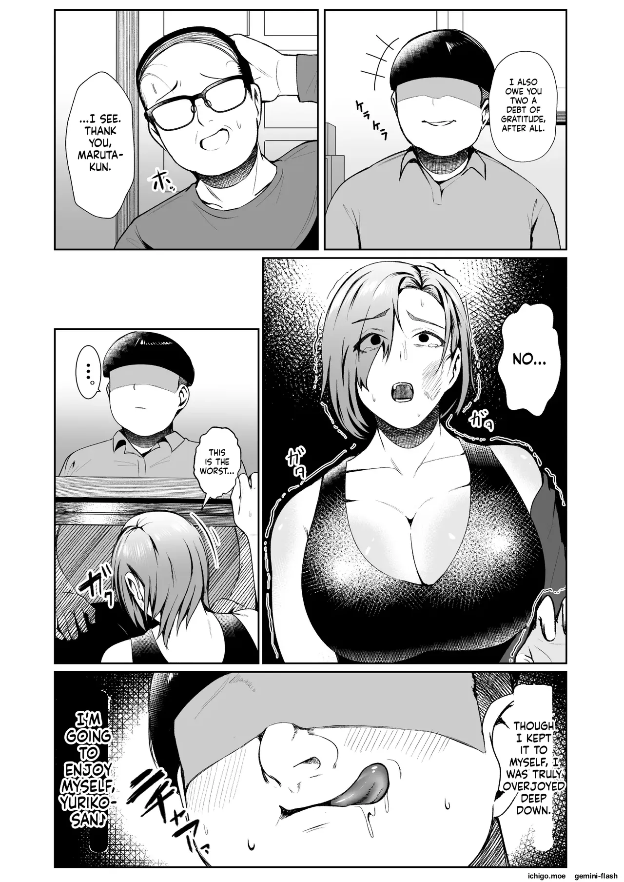 Oji-san ga Shakin o Tsuma no Karada de Hoten Shite Hoshii to Iwareta node Kaidaku Shita Hanashi-MTL page 7 full