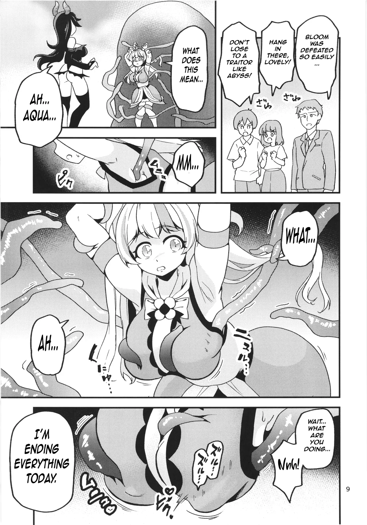 The Defeated Older Magical Girl Succumbs to Her Former Partner Witch's Tentacles page 8 full