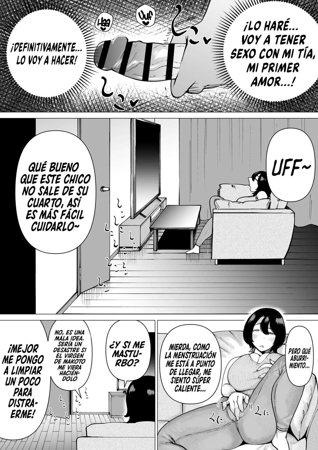 Hikikomori de Ero Manga Kaiteru Doutei Oikko to Oba-san ga Icha Love SEX suru Hanashi｜La Historia De Un Sobrino Virgen Y Hikikomori Que Dibuja Mangas Eróticos Teniendo Sexo Cariñoso Y Apasionado Con Su Tía page 7 full