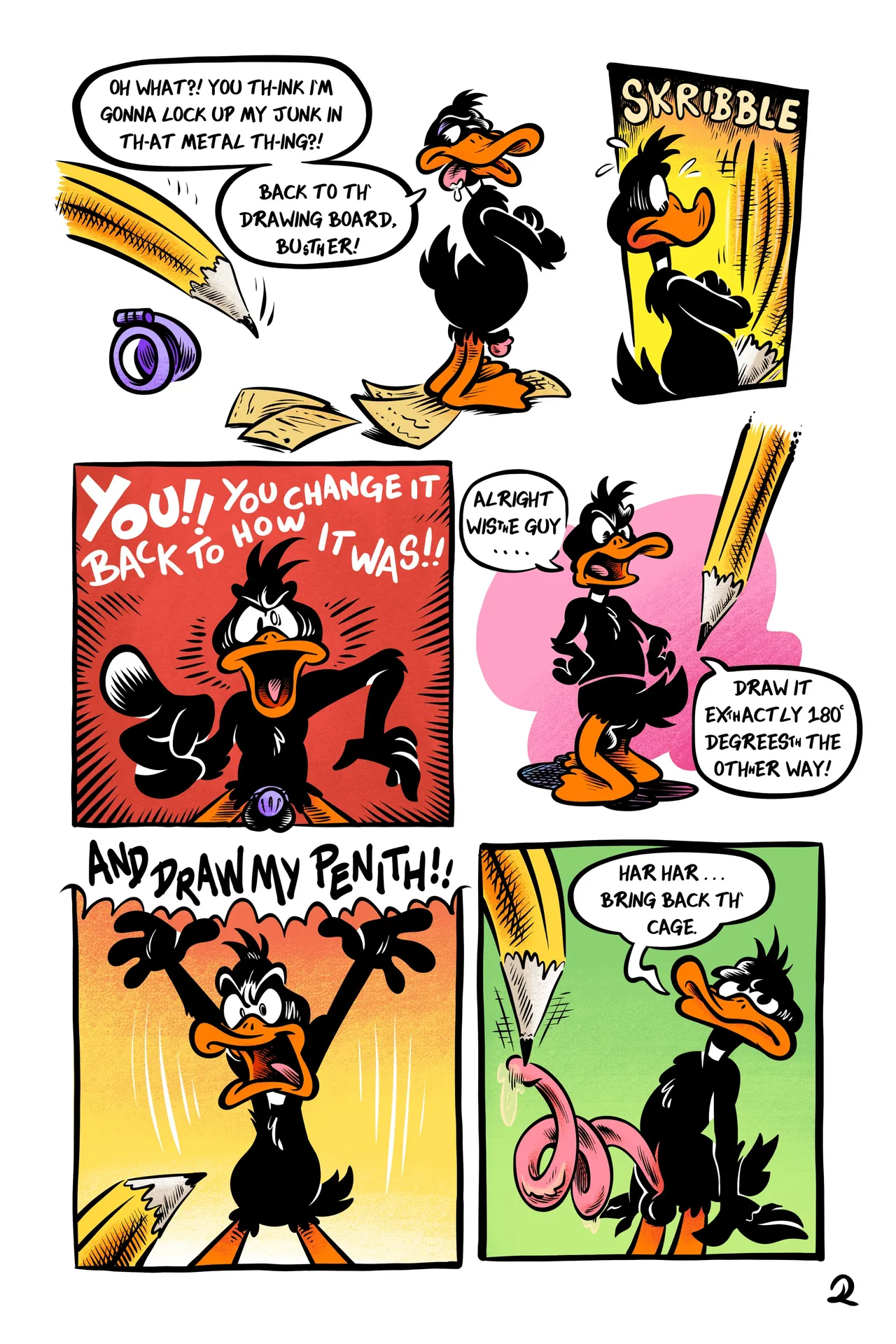 Daffy in ‘LOCKED-UP DUCK’ page 2 full