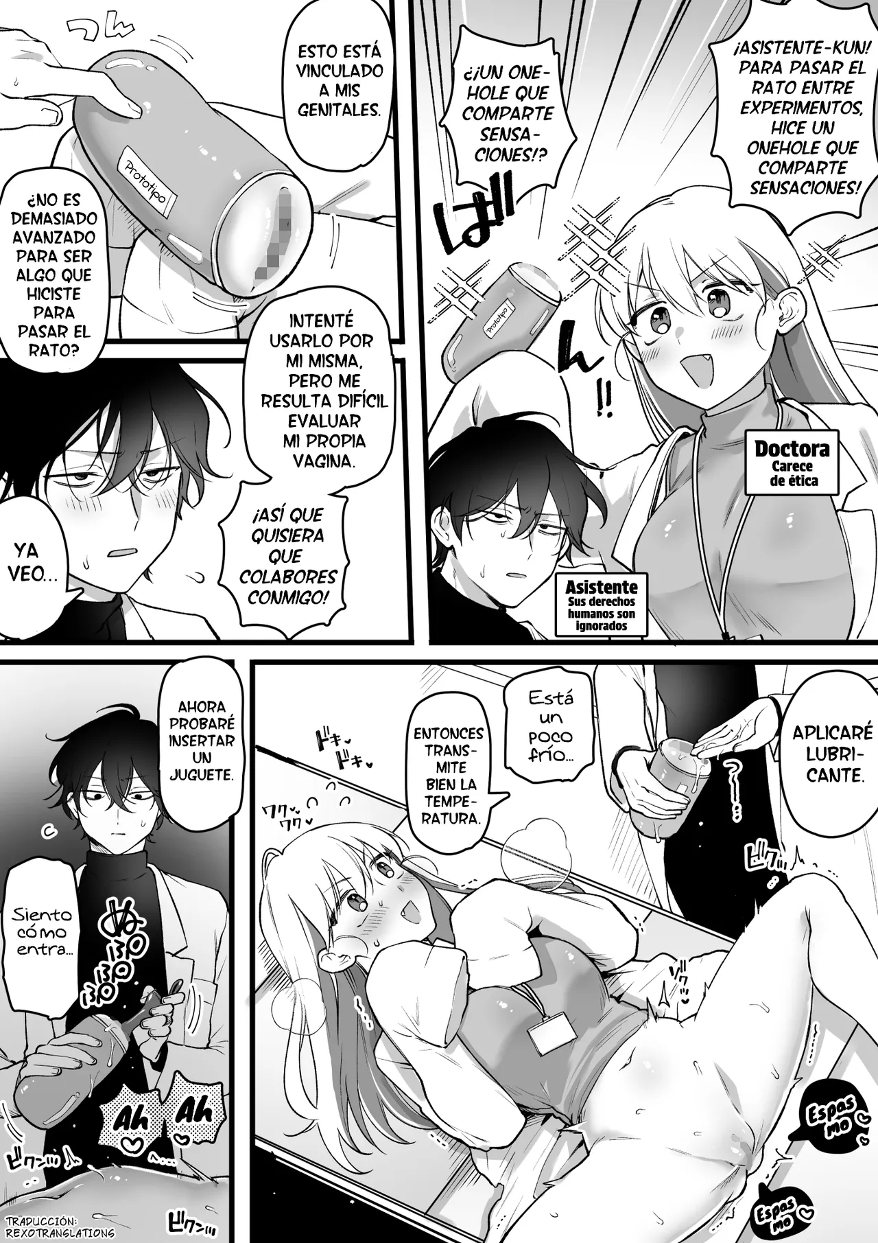 La doctora desarrolla un onehole que comparte sensaciones - Hakase Kankaku Kyouyuu Onaho Kaihatsu Suru page 1 full