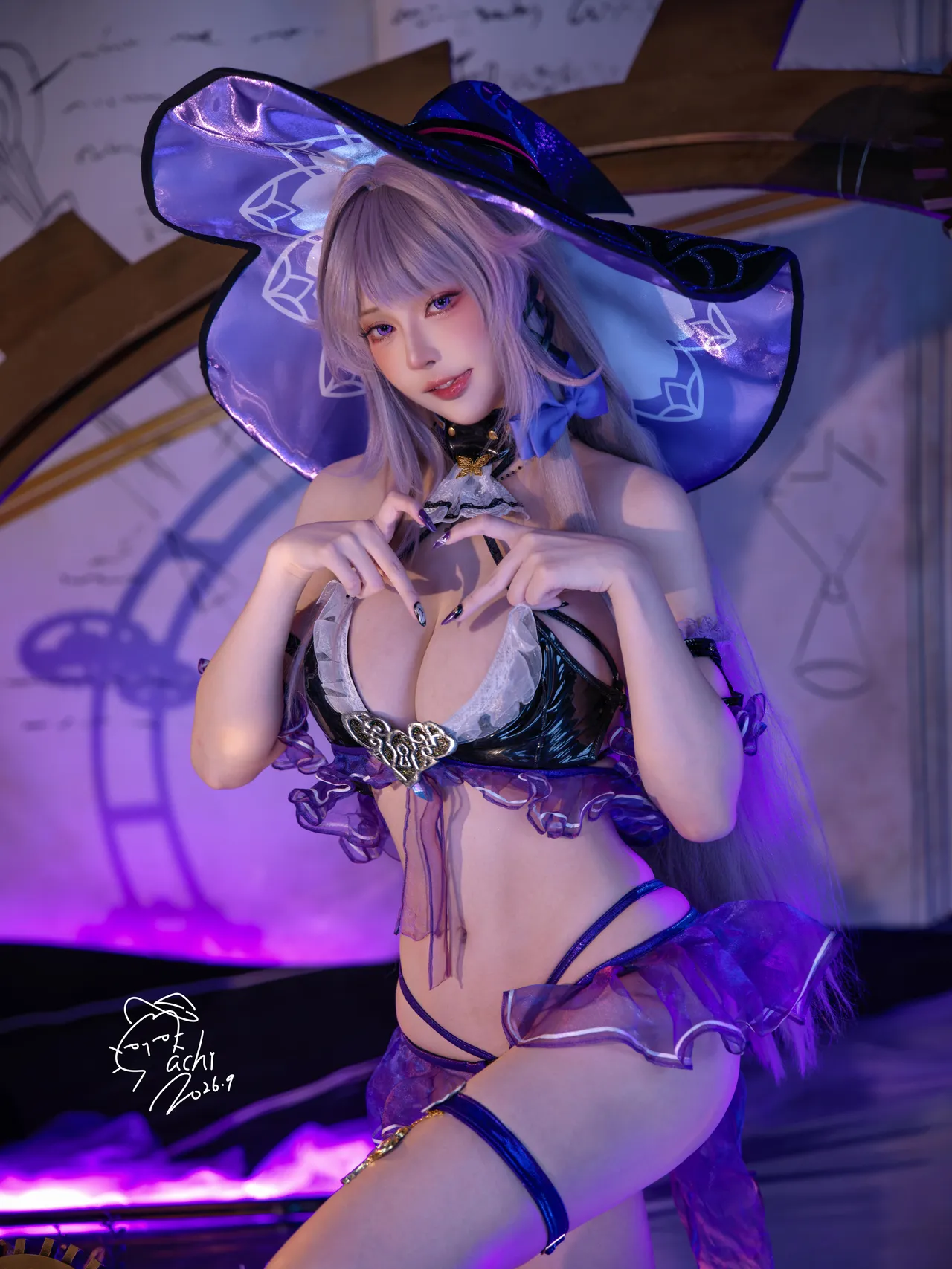 【EX Machi Cosplay】大黑塔 水着💜Swimsuit The Herta 💜 page 10 full