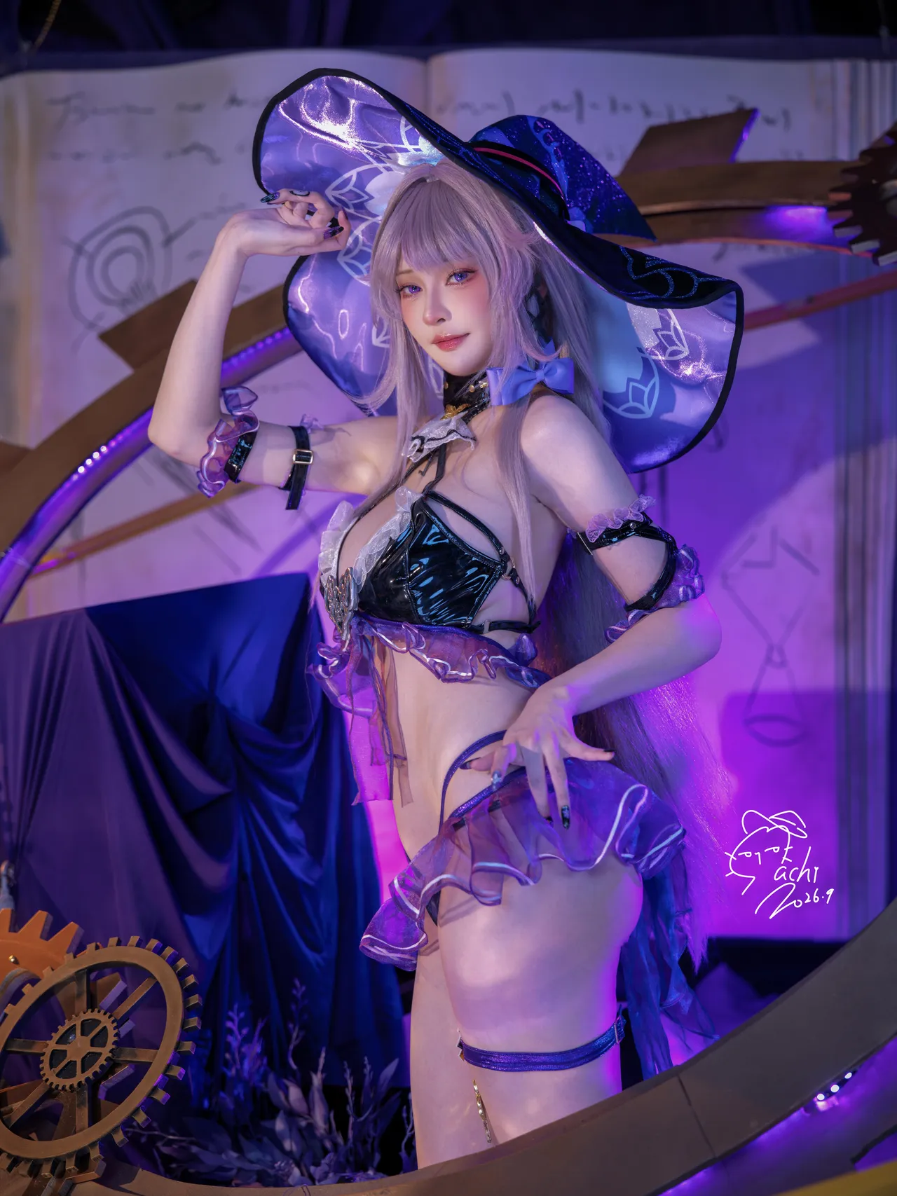 【EX Machi Cosplay】大黑塔 水着💜Swimsuit The Herta 💜 page 3 full