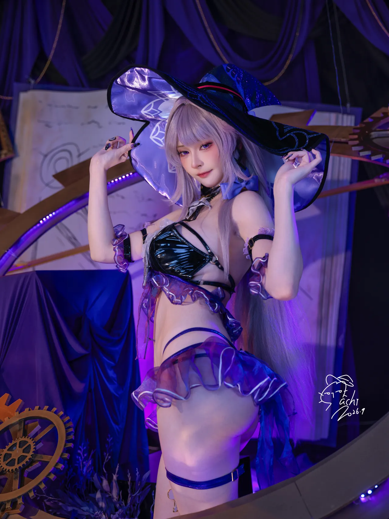 【EX Machi Cosplay】大黑塔 水着💜Swimsuit The Herta 💜 page 4 full