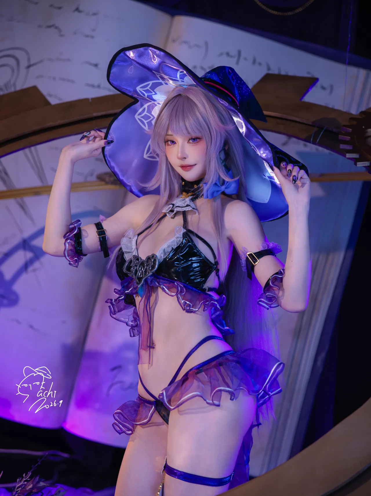 【EX Machi Cosplay】大黑塔 水着💜Swimsuit The Herta 💜 page 6 full