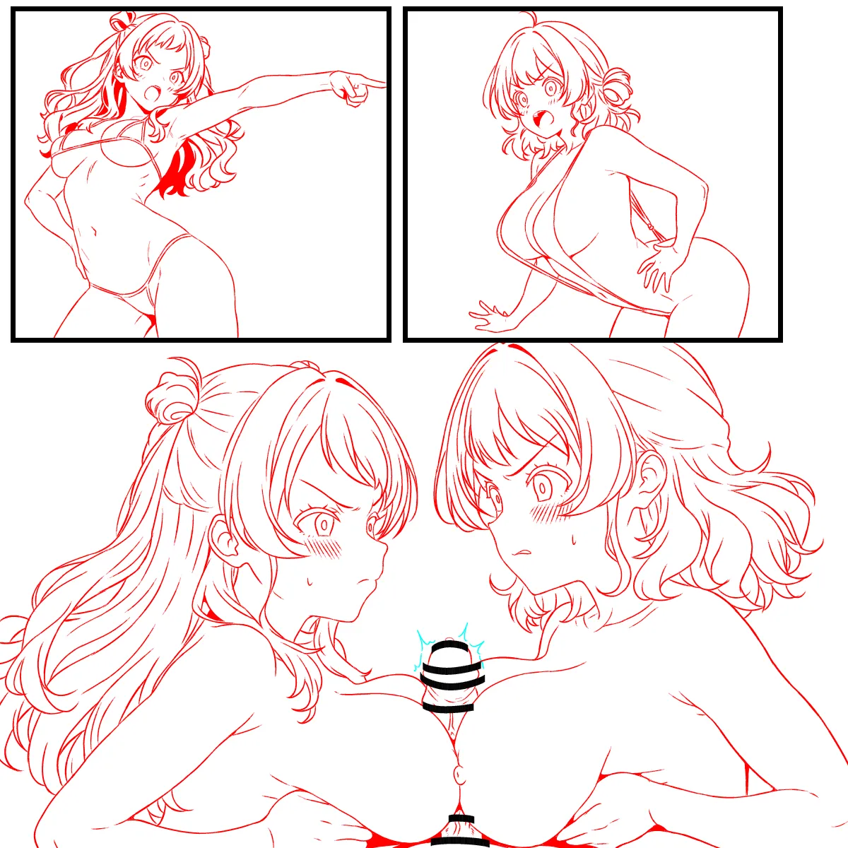 白熱した勝負をする花海姉妹 page 6 full