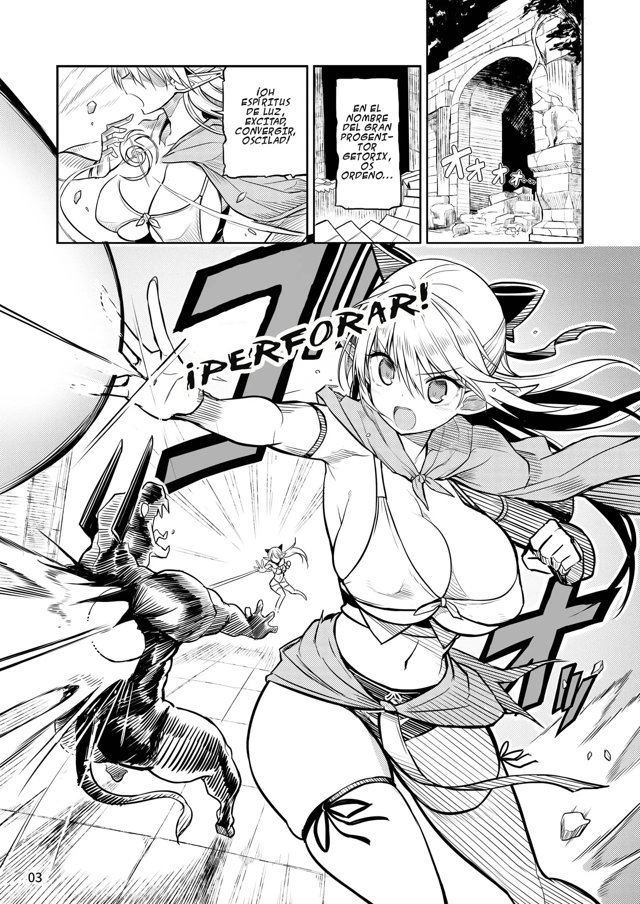 Futanari Elf-chan Kyoui no Fukuseisha-chan｜La Temible Réplica de la Futanari Elfa-chan page 3 full