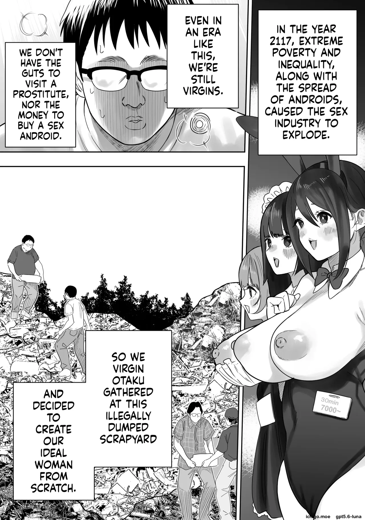 A story about otaku gathering together to create a sexaroid from scrap metal page 2 full