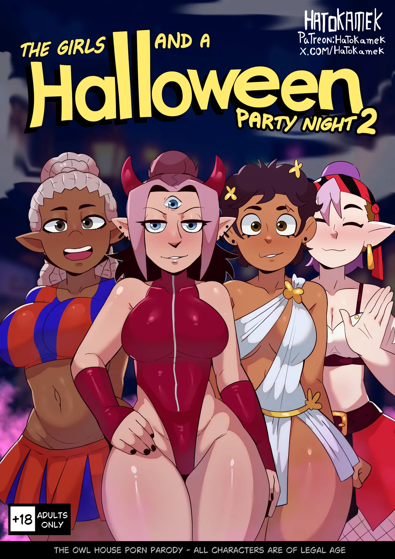 Girls at a Halloween Party 2 page 1 full