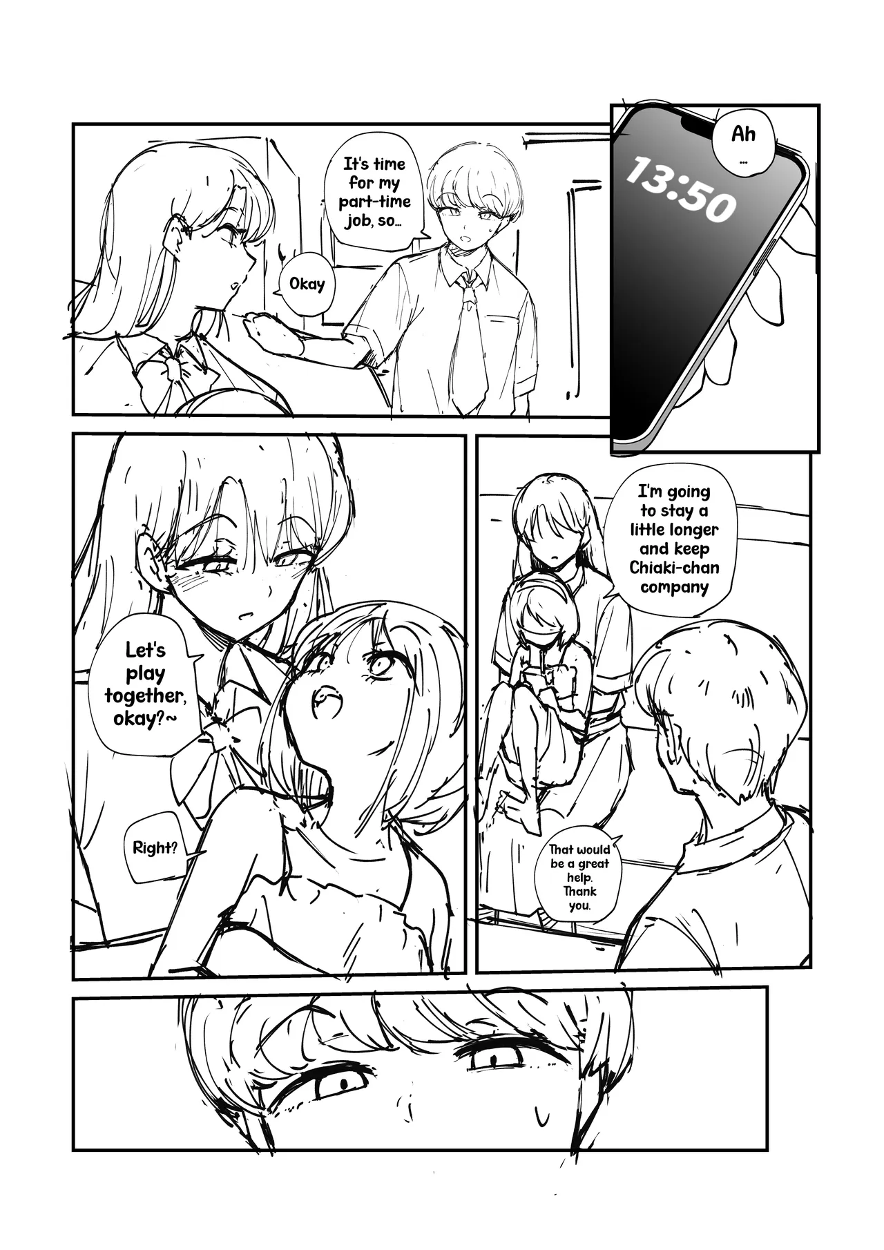 Senpai no Himitsu | Senpai's Secret  |RAW SKETCH page 2 full