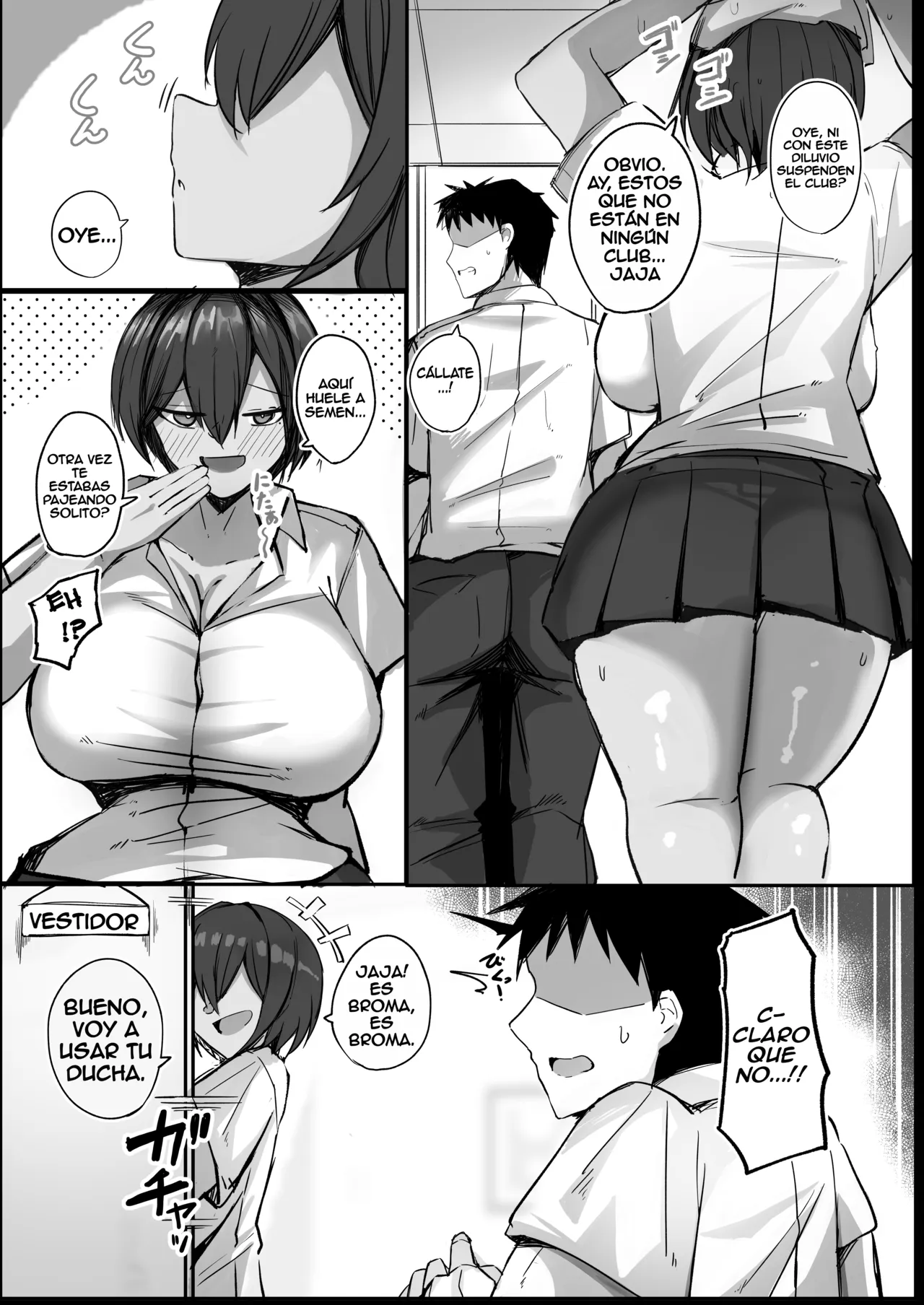 Otoko Tomodachi Mitai na Bakunyuu Osananajimi ga Furo o Kari ni Kuru Hon | Mi amiga de la infancia tetona que es como un amigo más viene a pedirme prestada la ducha page 3 full