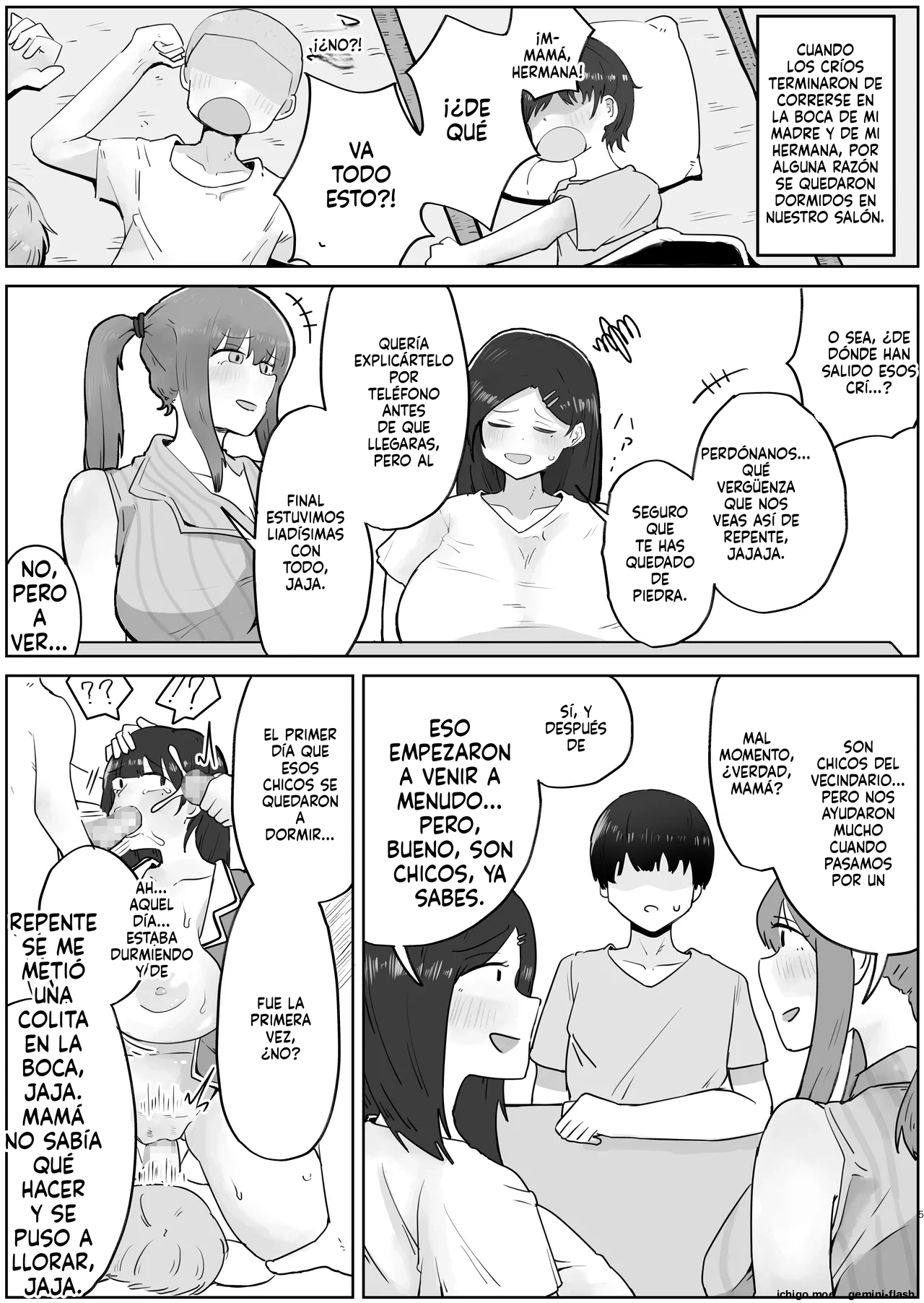 Yonnen Buri ni Jikka ni Kisei shitara Haha to Ane ga Kinjo no Kusogaki Domo no Mesu Pet ni Natteimashita. page 5 full
