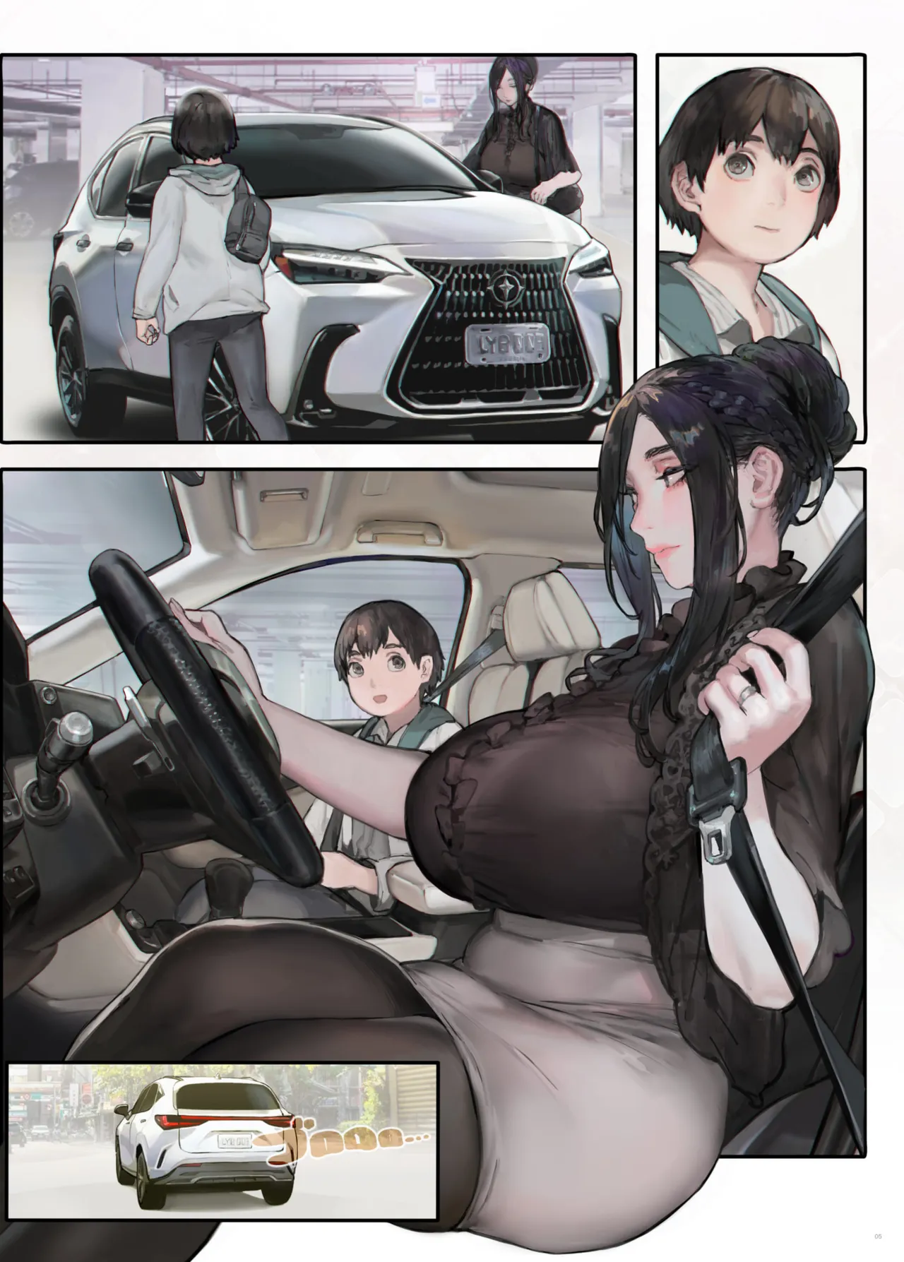 Gokinjo no Oku-san, Drive ni Itte mo KinTra o Saboranai. | La esposa de mi vecino nunca se salta sus entrenamientos, ni siquiera cuando a conducir. page 4 full
