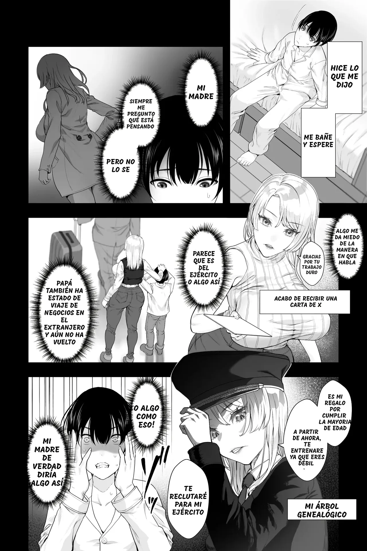 Gaikoku no Haha ~Ginpatsu Bakunyuu no Haha ni Sakusei Fudeoroshi Sareru Mikkakan~｜Madre Extranjera ~Perdiendo mi Virginidad con mi Tetona Madre Albina, quien me Exprime Durante 3 Días~ page 4 full