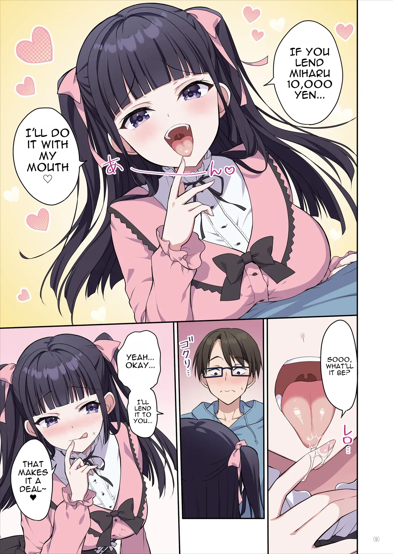 Azatokute Kawaii Jirai-kei Joshi ni Seishi mo Okane mo Chuuchuu Saremashita page 9 full