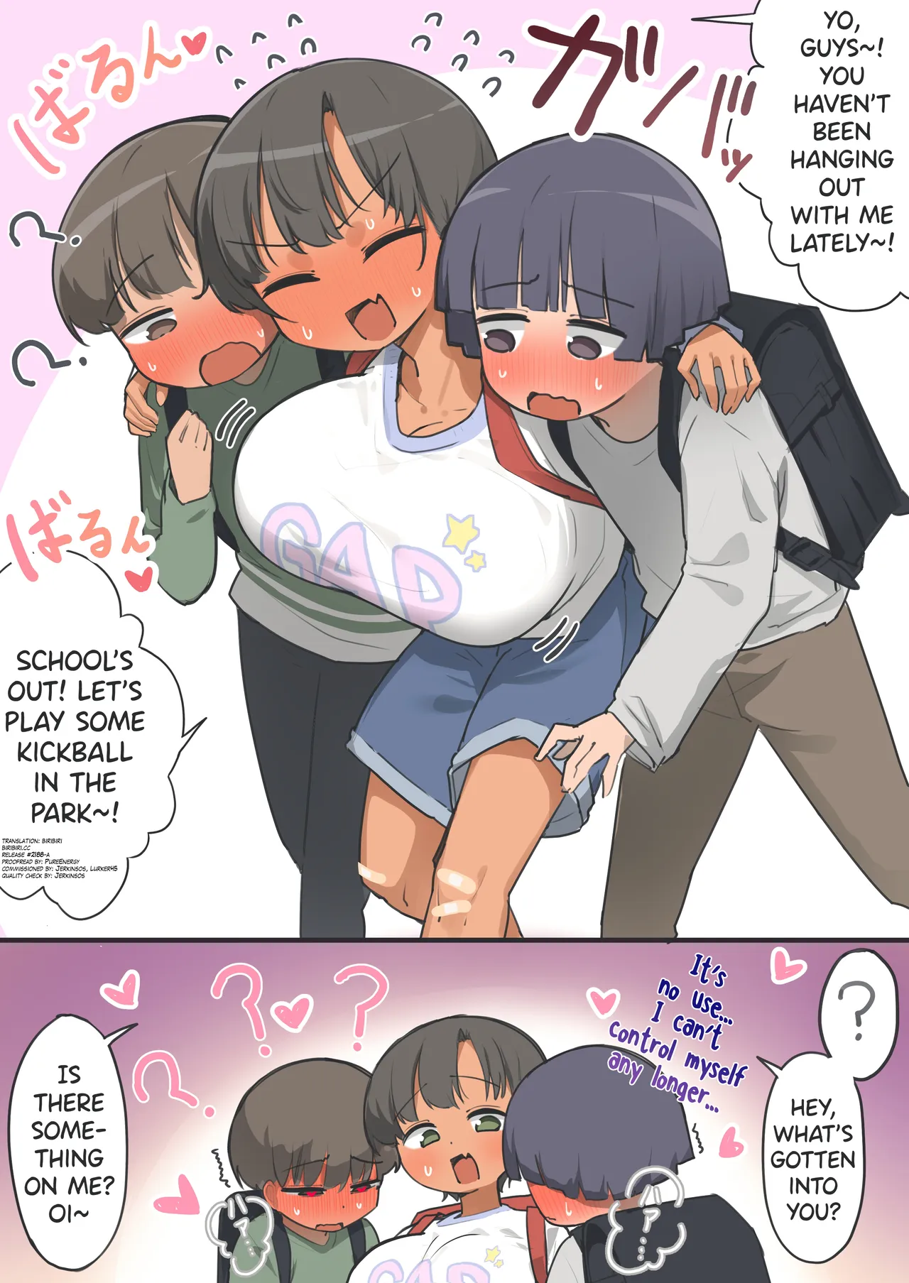 Machigaete Josei Hormone-zai Nonde Bakunyuu-ka Shichiatta Boyish Shoujo ga Itsumo Asonderu Otoko Tomodachi ni Osowarechau Ohanashi page 2 full