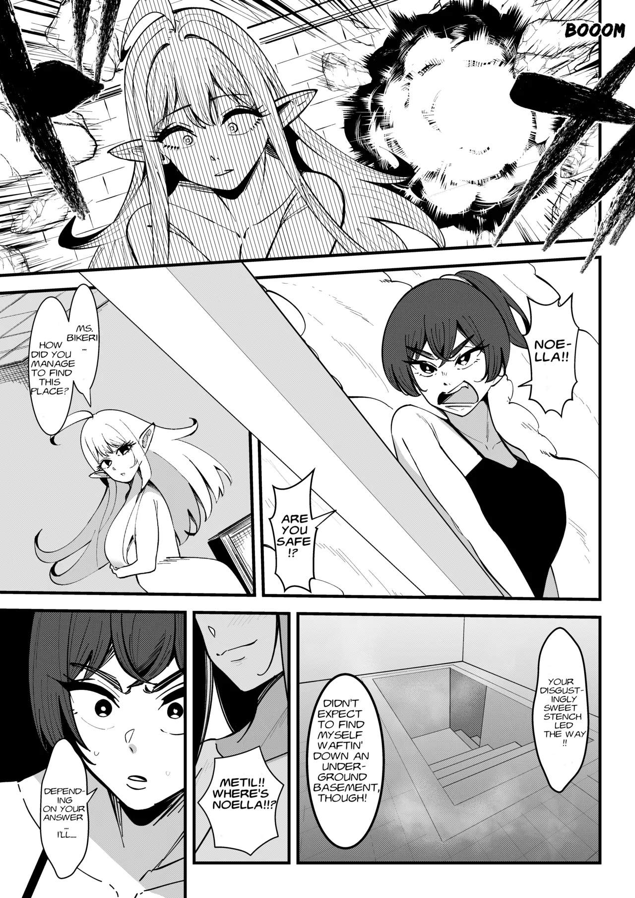 The Half Slime Elf's Absorptive Boobification -- The Tragic End of the Swordswoman and Mage Who Melt Away the Moment They Reconcile page 10 full