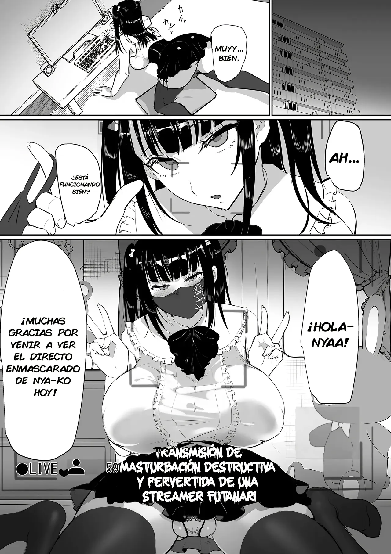 Futanari Namashu-chan no Hametsu Hentai Onanī Haishin｜La Transmisión Destructiva y Pervertida de una Streamer Futanari page 1 full
