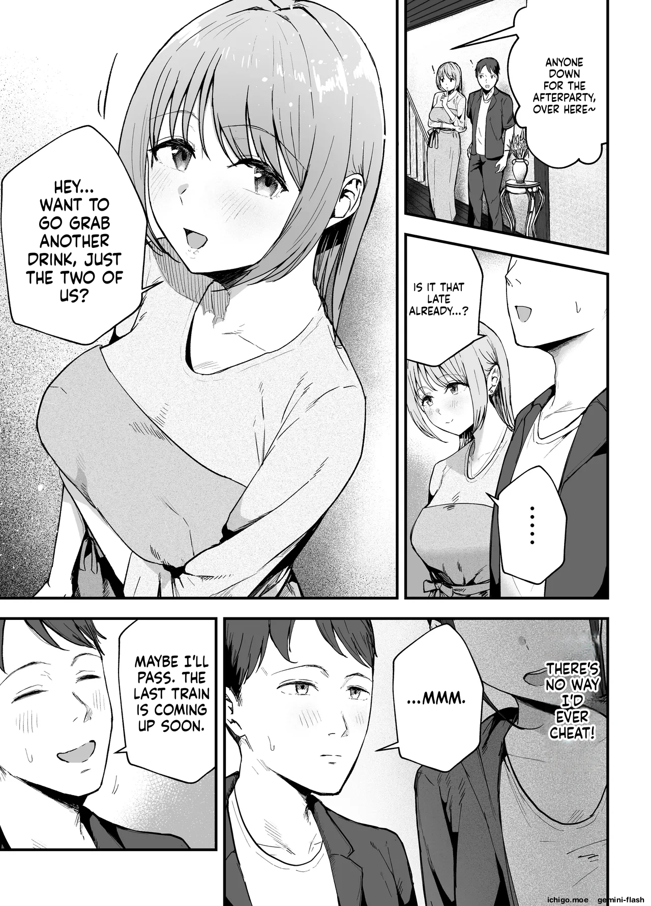 Motokano to Dousoukai de Saikai, Shuuden Nogashite Aibeya ni. ~Otagai Kekkon Majika de Uwaki Sex Shite Shimaimashita~ page 10 full