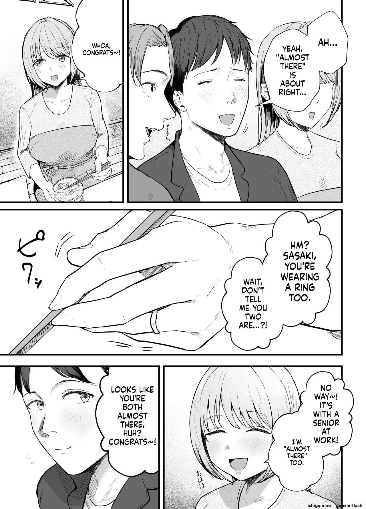 Motokano to Dousoukai de Saikai, Shuuden Nogashite Aibeya ni. ~Otagai Kekkon Majika de Uwaki Sex Shite Shimaimashita~ page 4 full