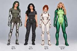 The Four Heroines, a story made with GPT image 2.5