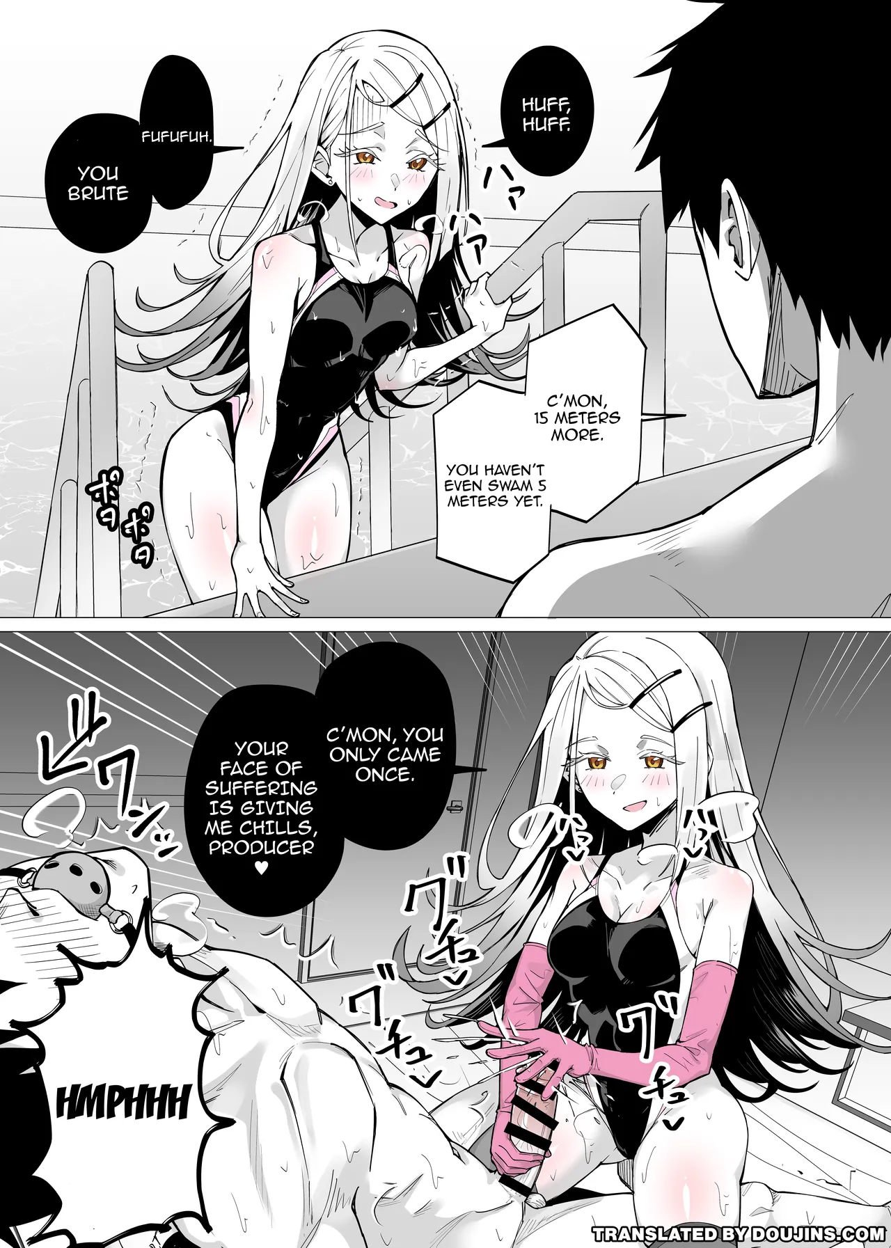 Kyouei Mizugi no Hiro ni Gomu Tebukuro de Shiborareru / Hiro Sequeezes Me Dry With Gloves In A Racing Swimsuit page 2 full