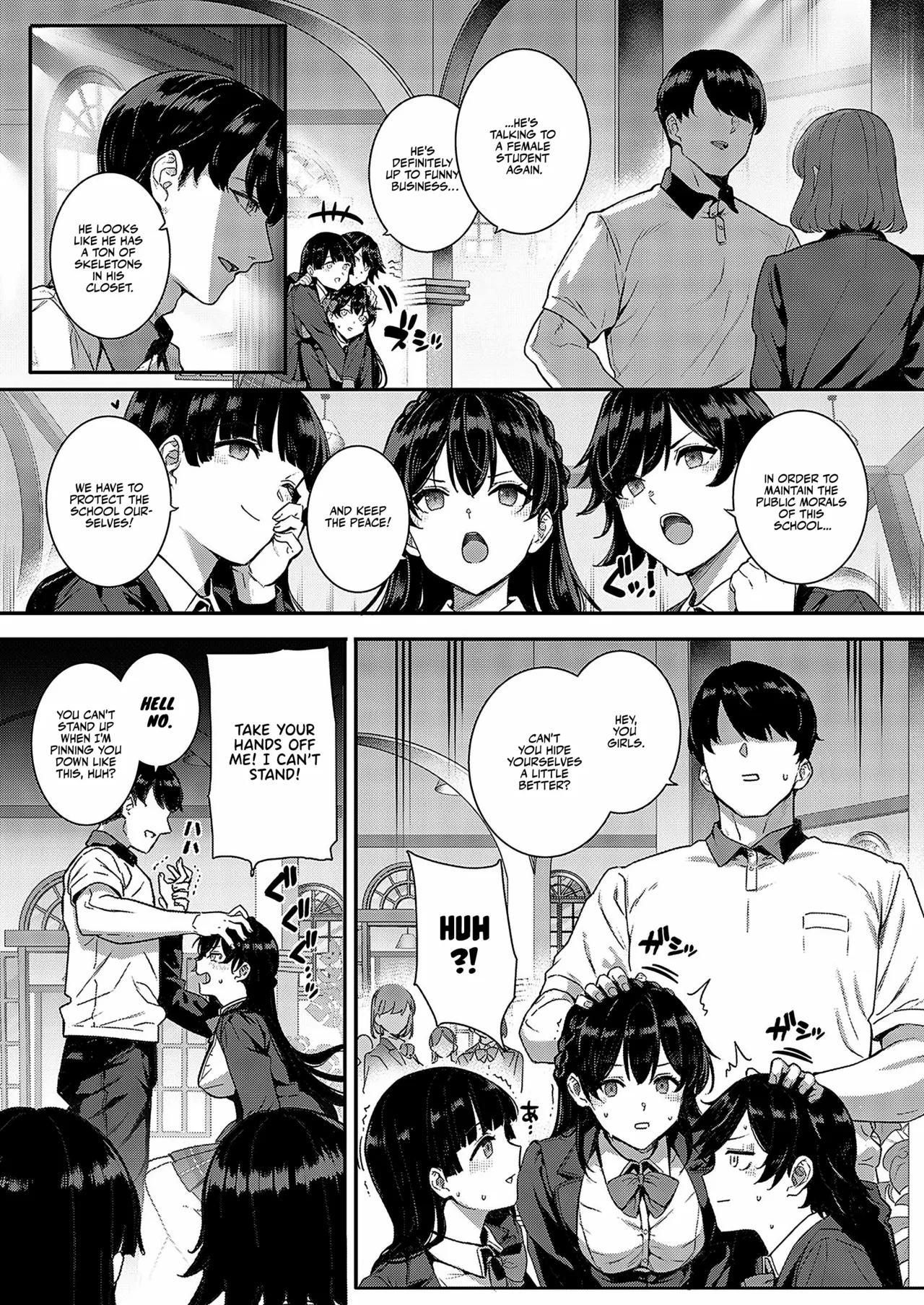 Amatsuka Gakuen no Ryoukan Seikatsu Shinyuu no Mitsu Ana  | Amatsuka Girls' Sex Life: Umino Ayumi - Shiramine Kuou Part 1&amp;2 page 3 full