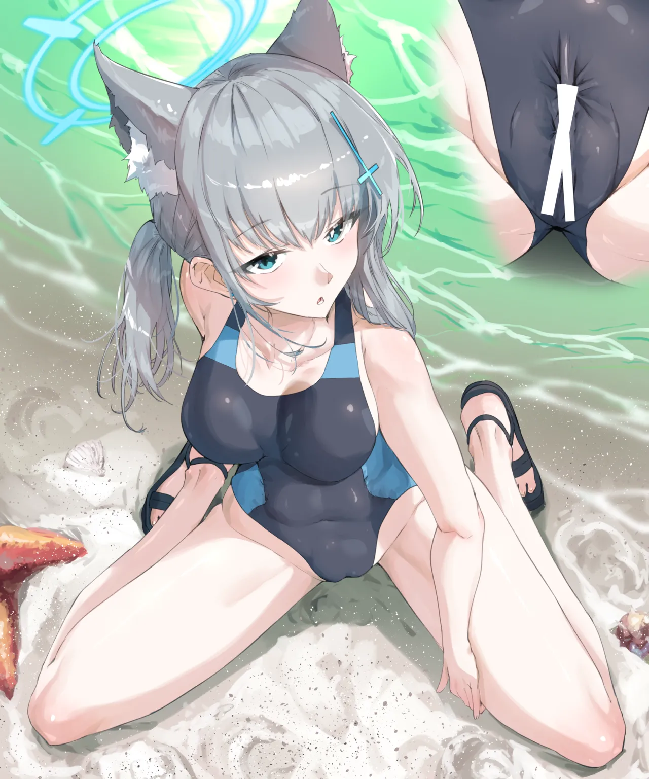 海で先生のためにまたおしっこするシロコちゃん page 5 full