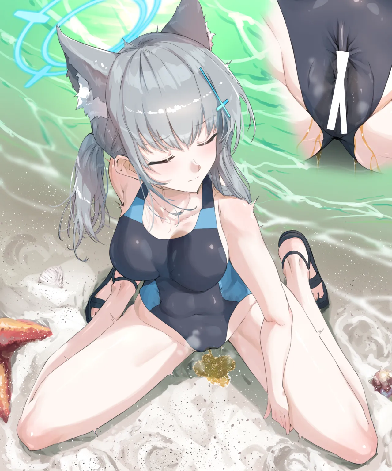 海で先生のためにまたおしっこするシロコちゃん page 6 full