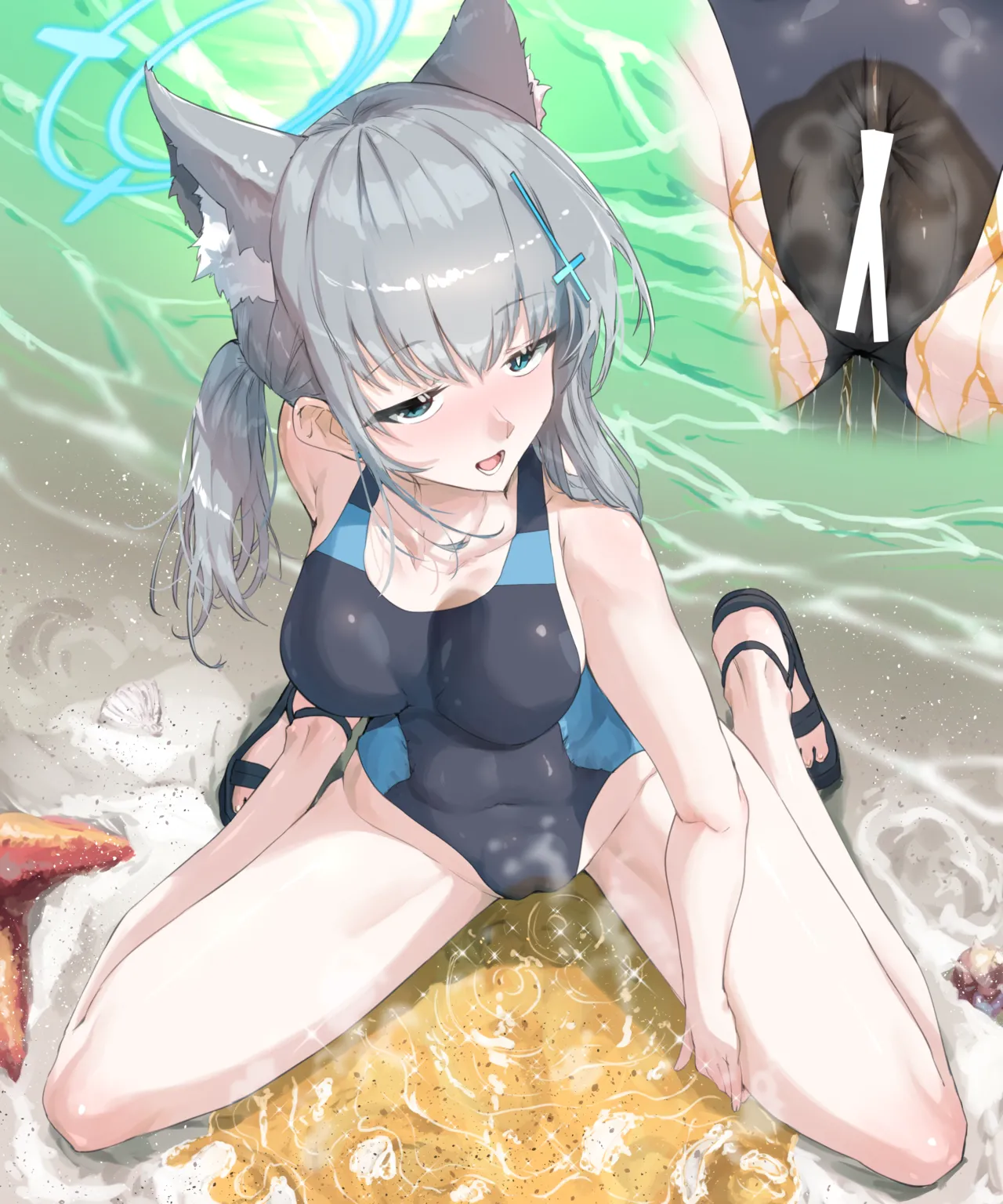 海で先生のためにまたおしっこするシロコちゃん page 8 full