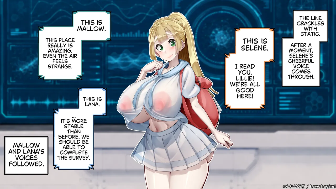 Futanari Beast VS Alola Heroines ~Hanshokuki no Uturoid ni Gattai sareta Mozuki to sore o Tomeru Shoujo-tachi no Juna~ | Futanari Beast VS Alola Heroines ~Selene Fused with a Nihilego in Mating Season - and the Ordeal of the Heroines Trying to Stop Her~ page 9 full