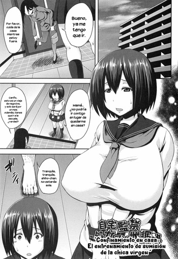 Jitaku Kankin: Shojo Man Mesu Choukyou | Confinamiento en casa - El entrenamiento de sumisión de la chica virgen cover