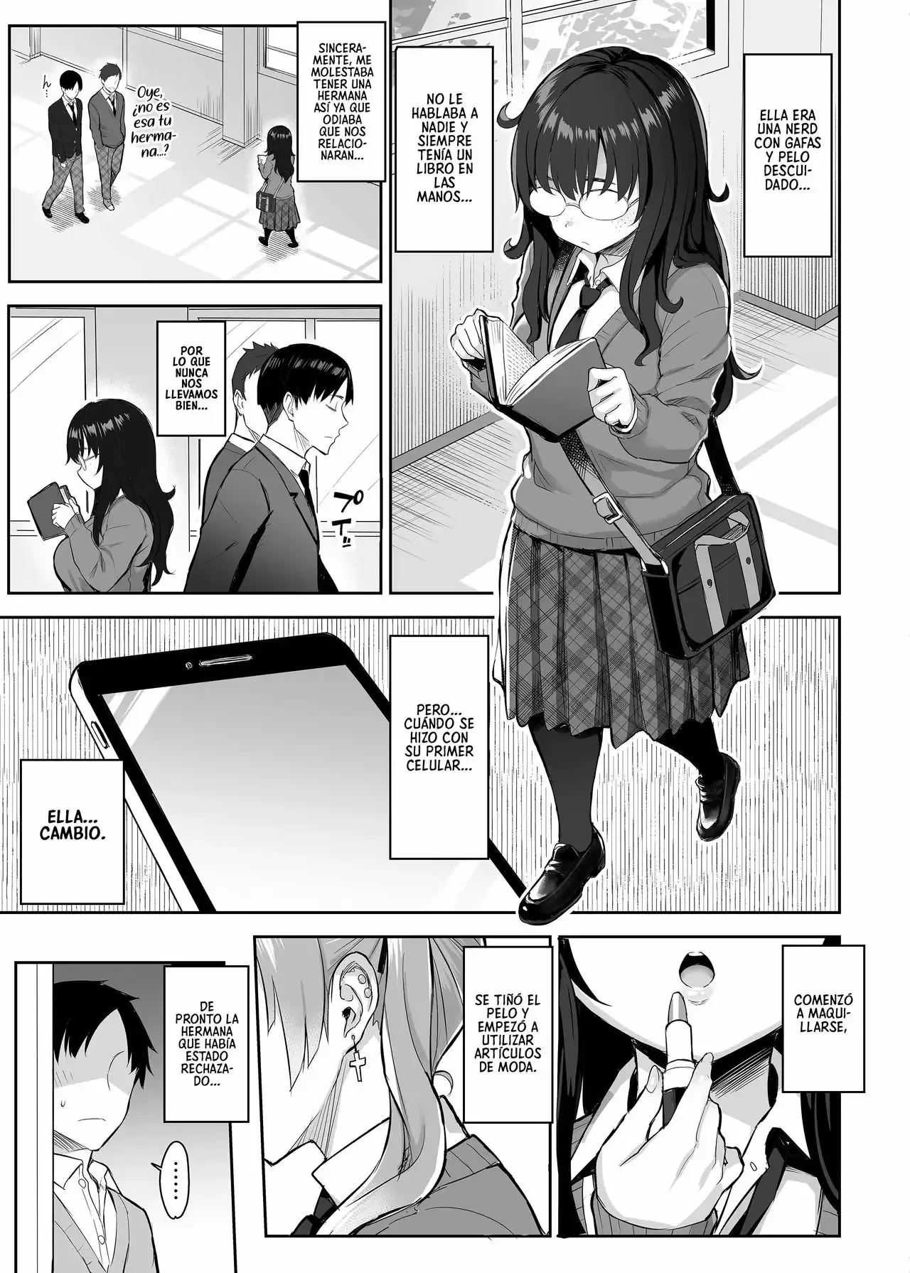 Ichibocchi  Moto InCha no Kyonyuu Yariman Imouto ga Erosugite, Onii-chan wa Mou...!! 1-3 | ¡¡Mi Hermanita Quien era una Comelibros se Convirtió en una Puta de grandes Tetas...!! 1-4 page 4 full