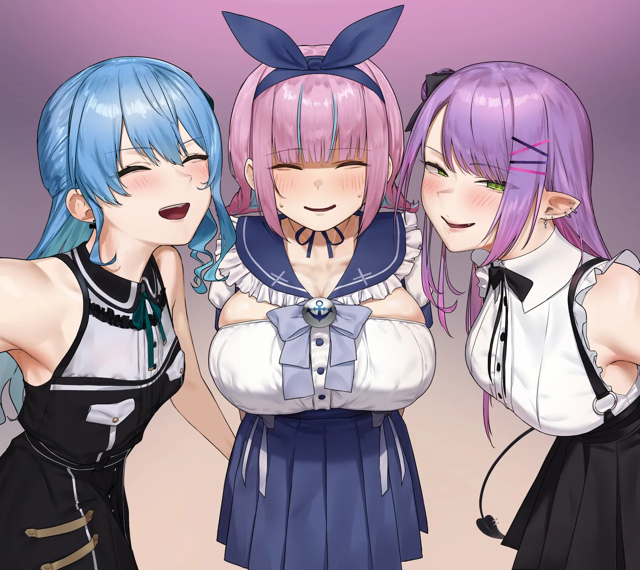 ３人でエッチなお仕事♡（スケベ衣装、日焼け差分、４０枚） page 4 full