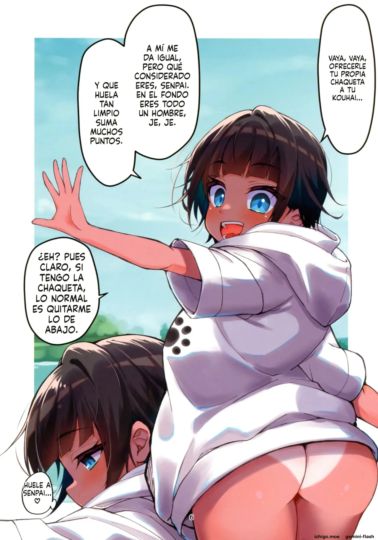 Mizugi igaida to kiyase suru kouhai-chan o haramase chatta hanashi  MTL page 7 full