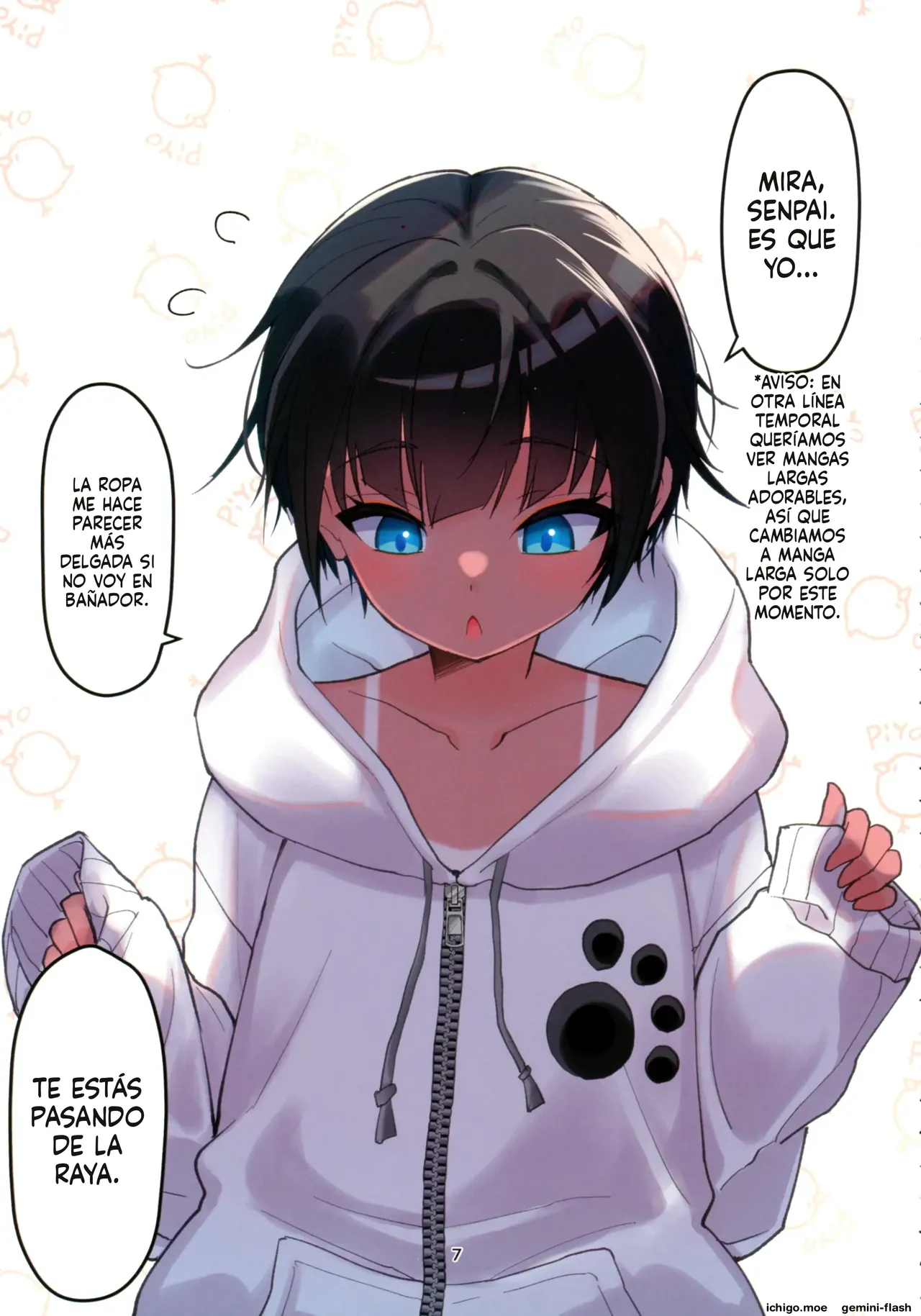 Mizugi igaida to kiyase suru kouhai-chan o haramase chatta hanashi  MTL page 8 full