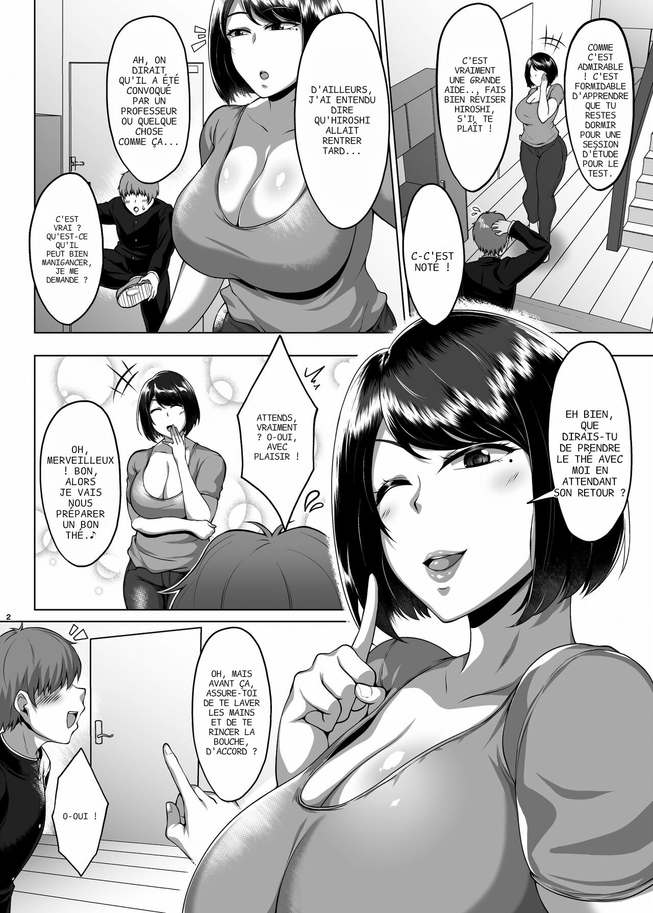 Tomodachi no Muchimuchi na Okaa-san to Zupposhi Asedaku Otomarikai | Soirée pyjama tout en sueur avec la mère d'un ami  by M2rk78 page 3 full