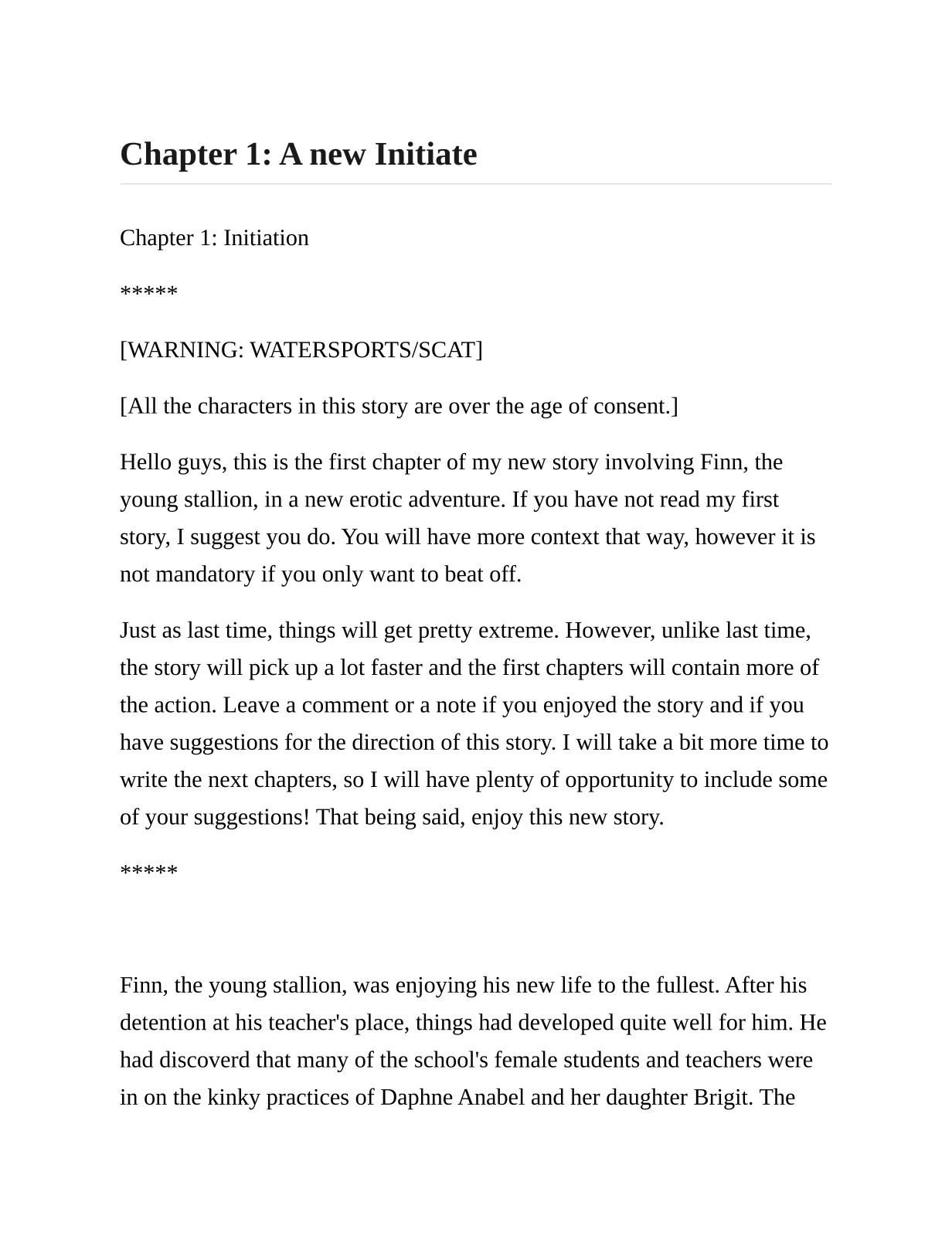 Chapter 1: A New Initiate page 1 full